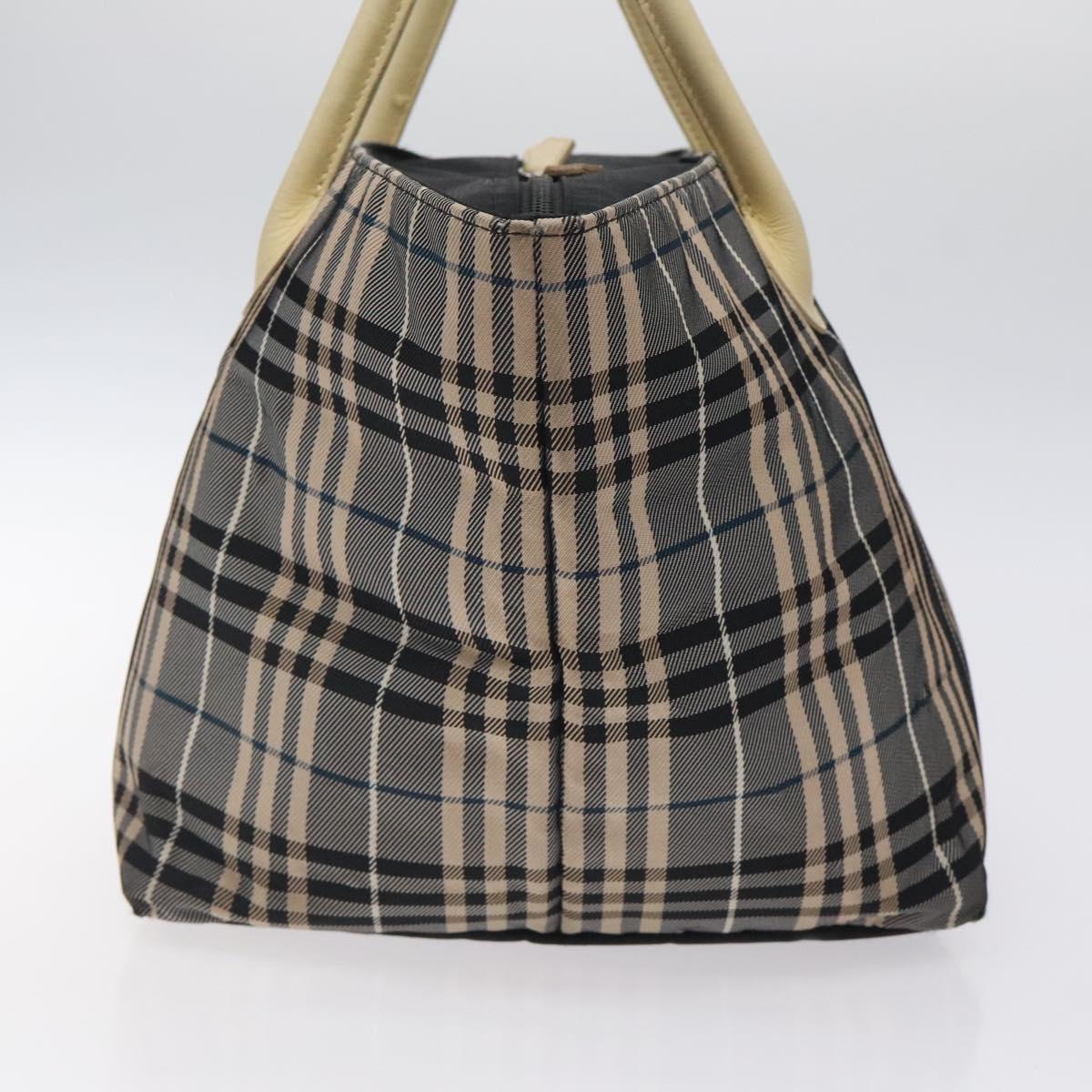 BURBERRY Nova Check Blue Label Hand Bag Canvas Navy Auth bs25668