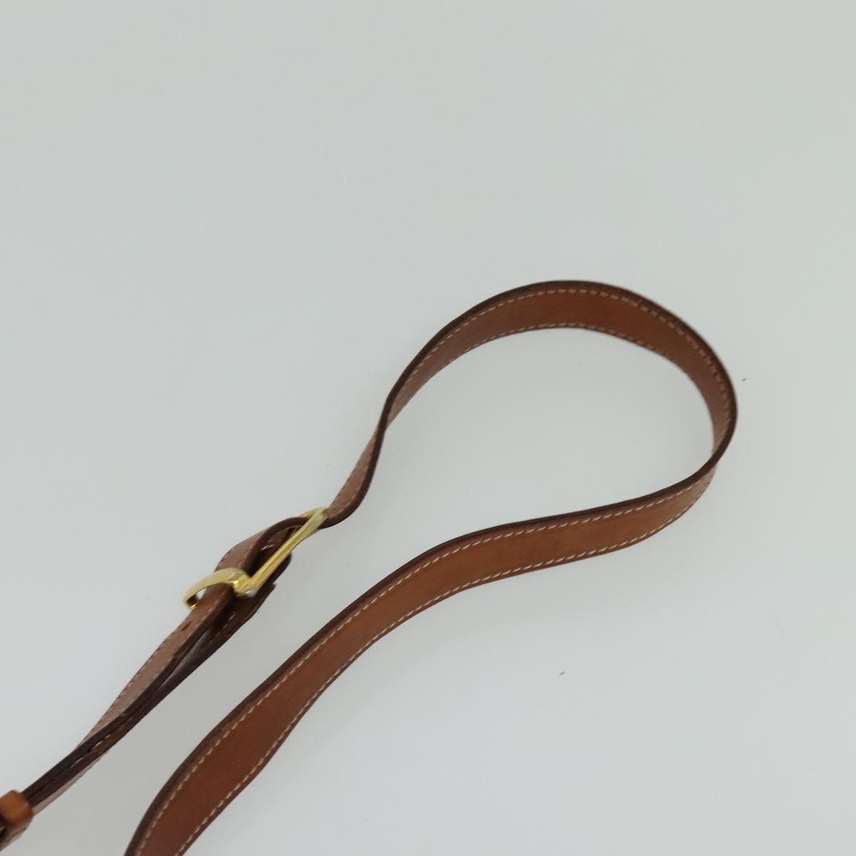 CELINE Macadam Canvas Shoulder Bag PVC Leather Brown Gold Auth bs25678