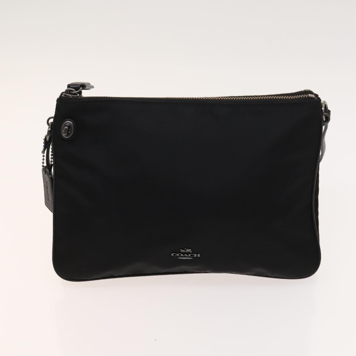 Coach Shoulder Bag Nylon Canvas 3Set Black Beige Orange Auth bs25684