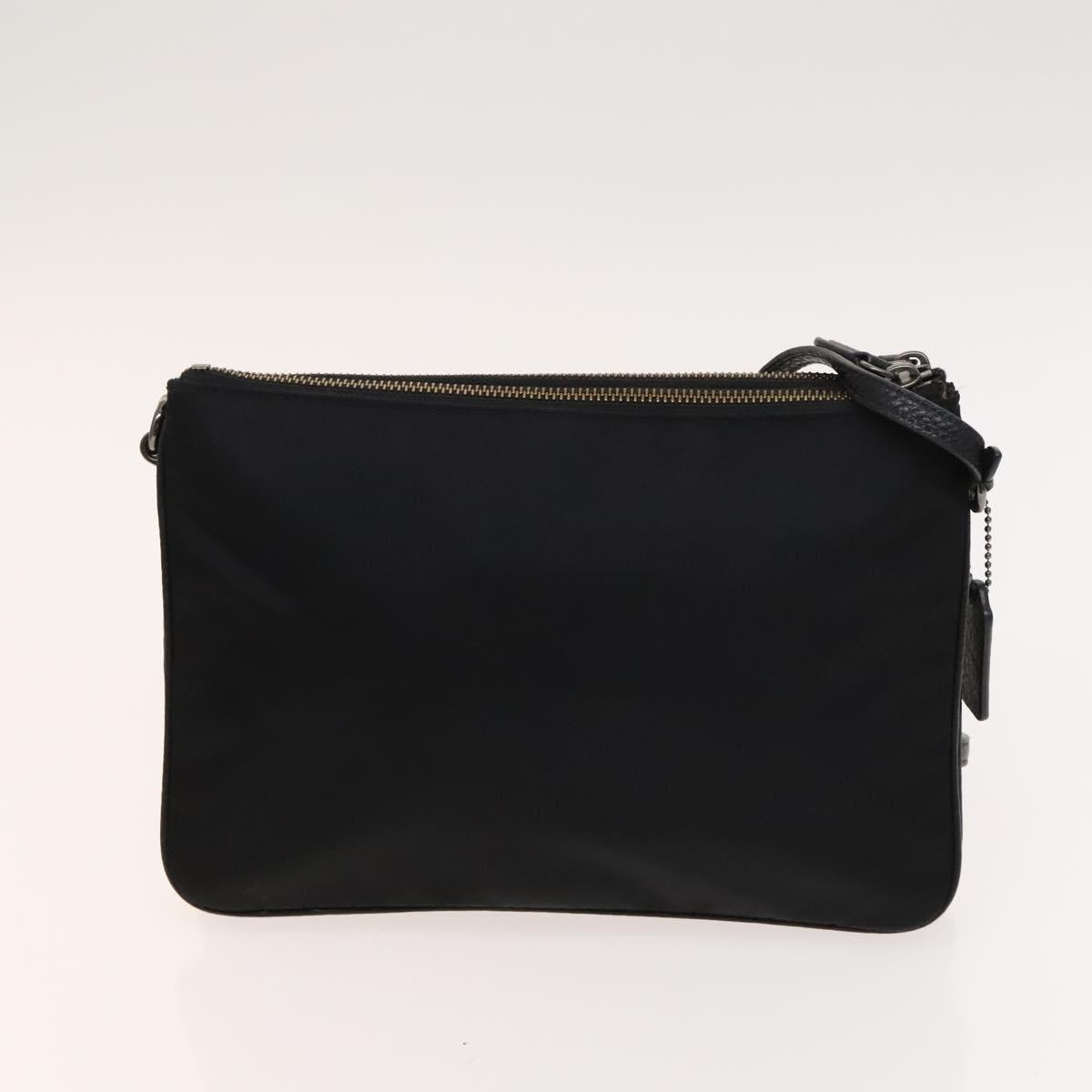 Coach Shoulder Bag Nylon Canvas 3Set Black Beige Orange Auth bs25684