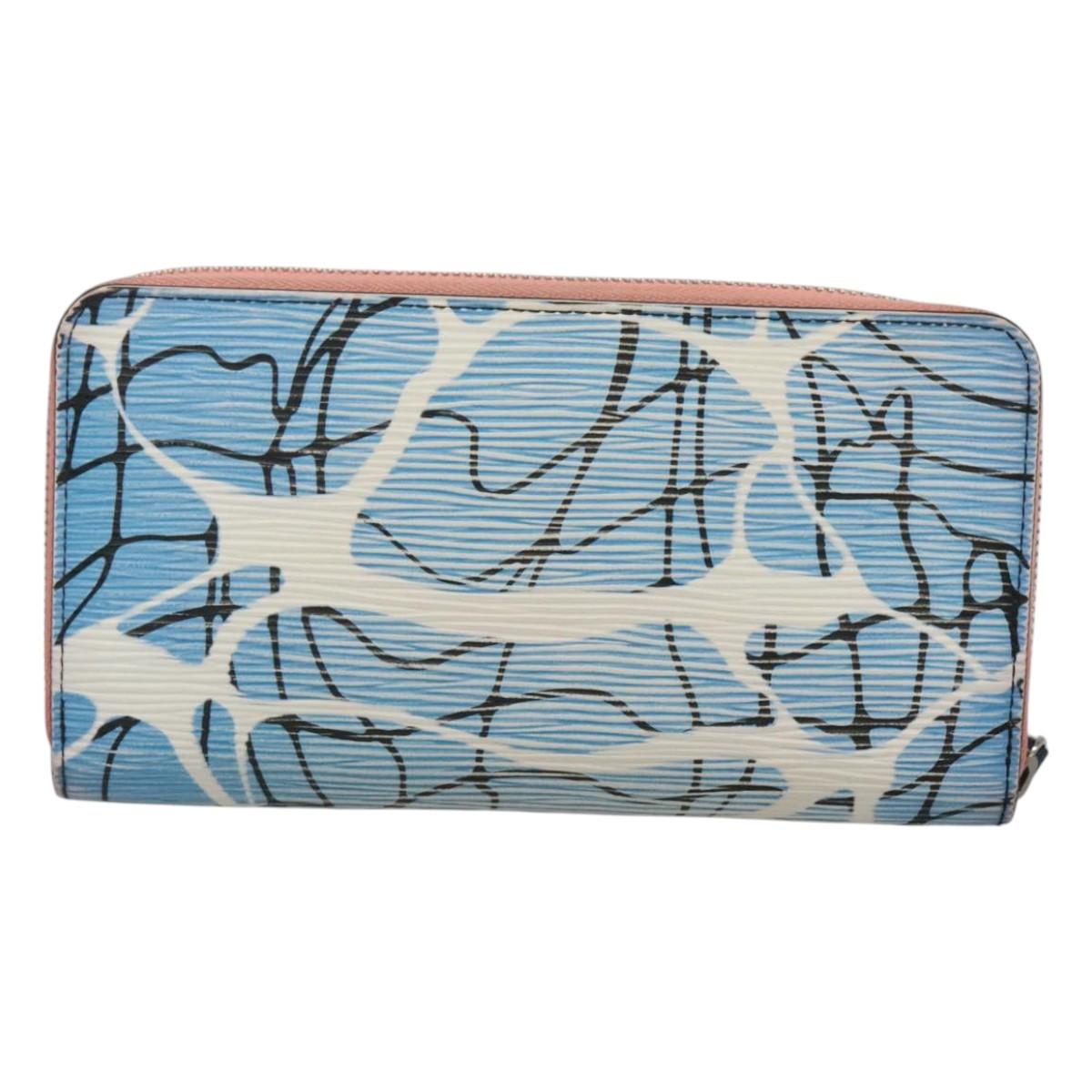 LOUIS VUITTON Epi Aqua Pattern Zippy Wallet Long Wallet Blue M56233 Auth bs25694