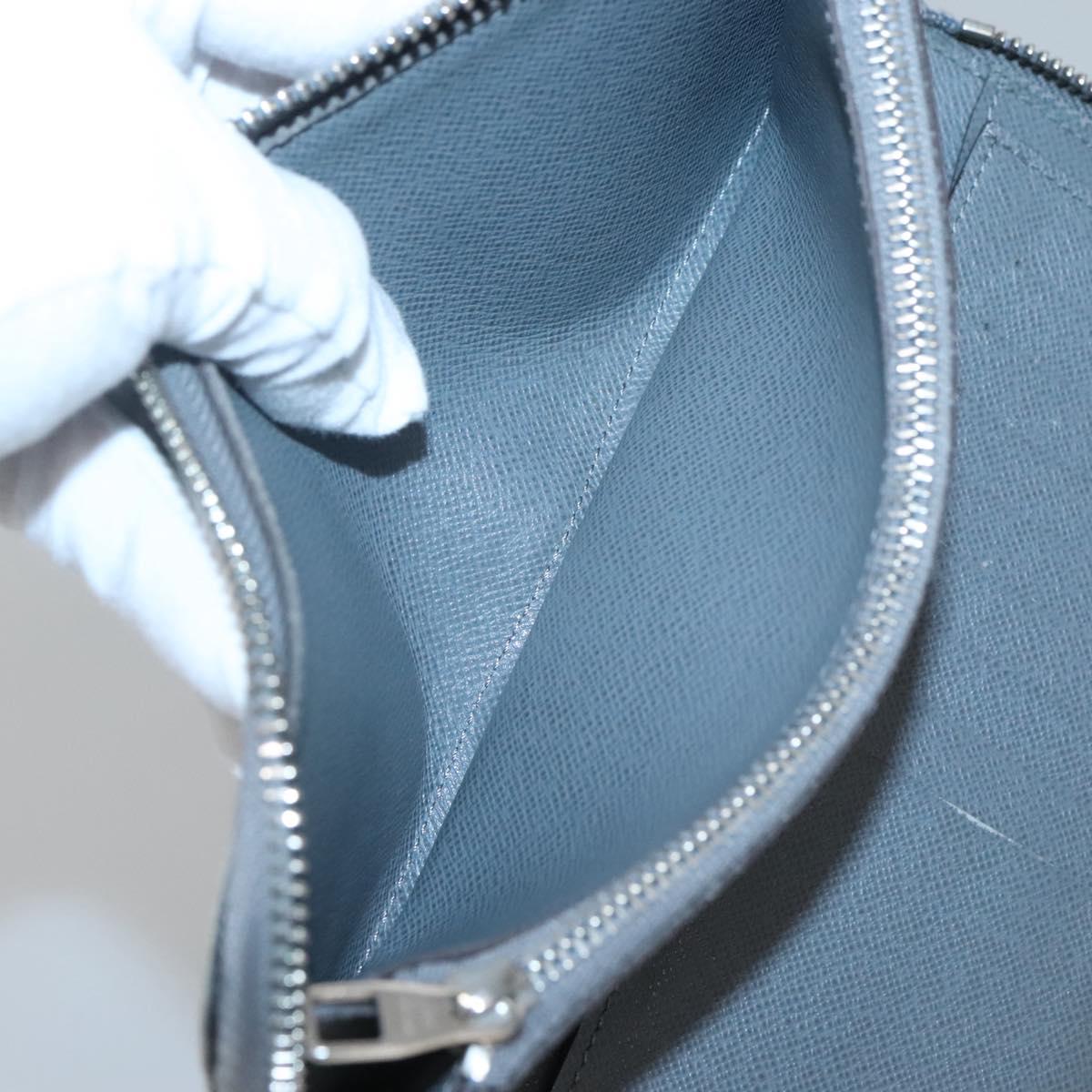 LOUIS VUITTON Taiga Zippy Wallet Vertical Gray Gracie M32601 LV Auth bs25700