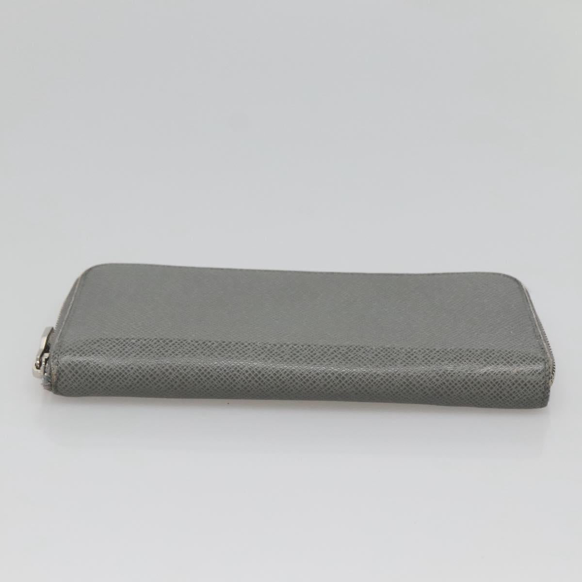 LOUIS VUITTON Taiga Zippy Wallet Vertical Gray Gracie M32601 LV Auth bs25700