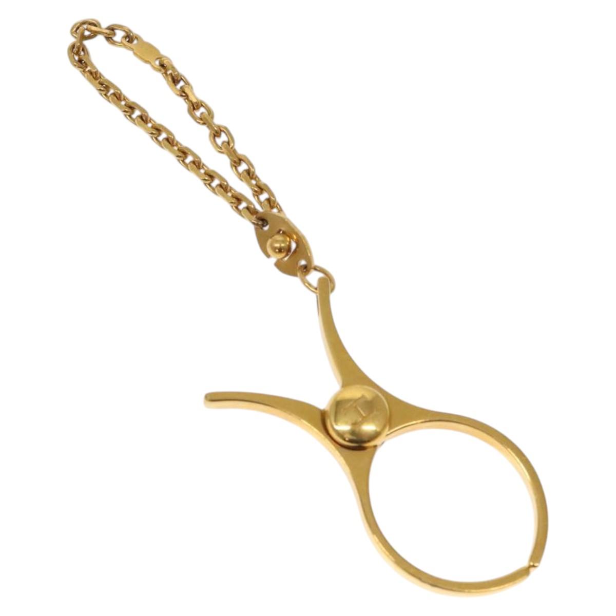 HERMES Glove Holder metal Gold Auth bs25704