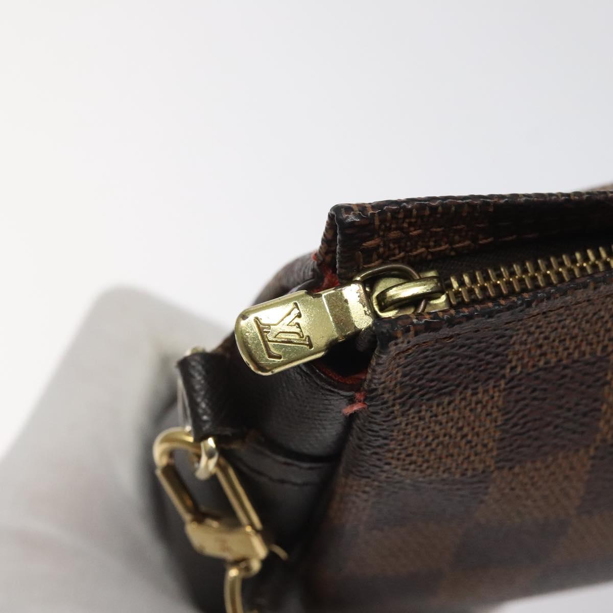 LOUIS VUITTON Damier Ebene Trousse Makeup Pouch N51982 LV Auth bs25736
