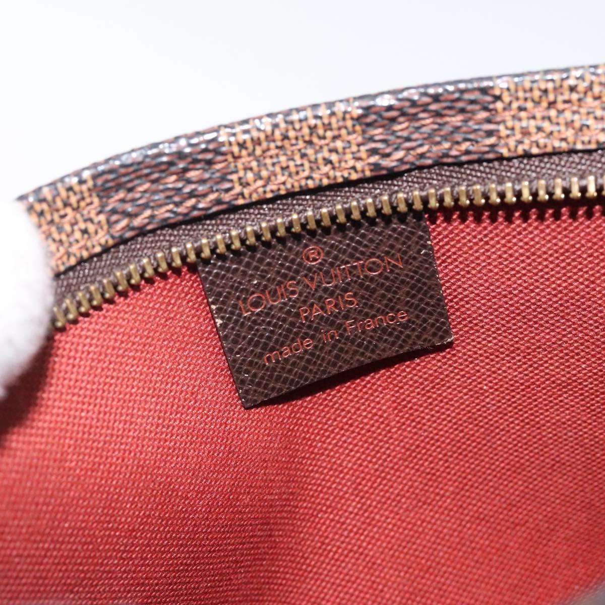 LOUIS VUITTON Damier Ebene Trousse Makeup Pouch N51982 LV Auth bs25736