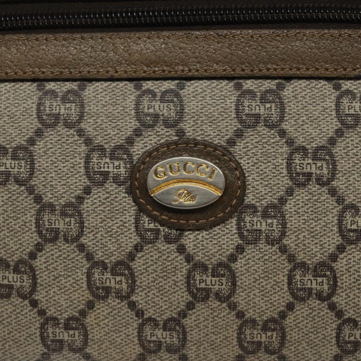 GUCCI GG Plus Supreme Clutch Bag PVC Leather Beige Auth bs25739