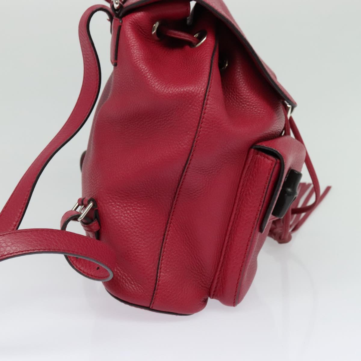 GUCCI Bamboo Backpack Leather Outlet Pink 370833 Auth bs25742