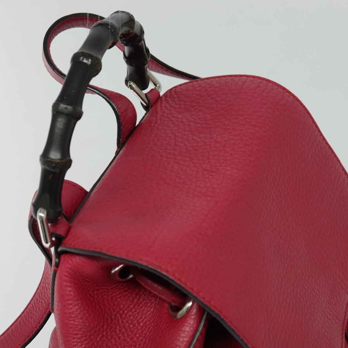 GUCCI Bamboo Backpack Leather Outlet Pink 370833 Auth bs25742