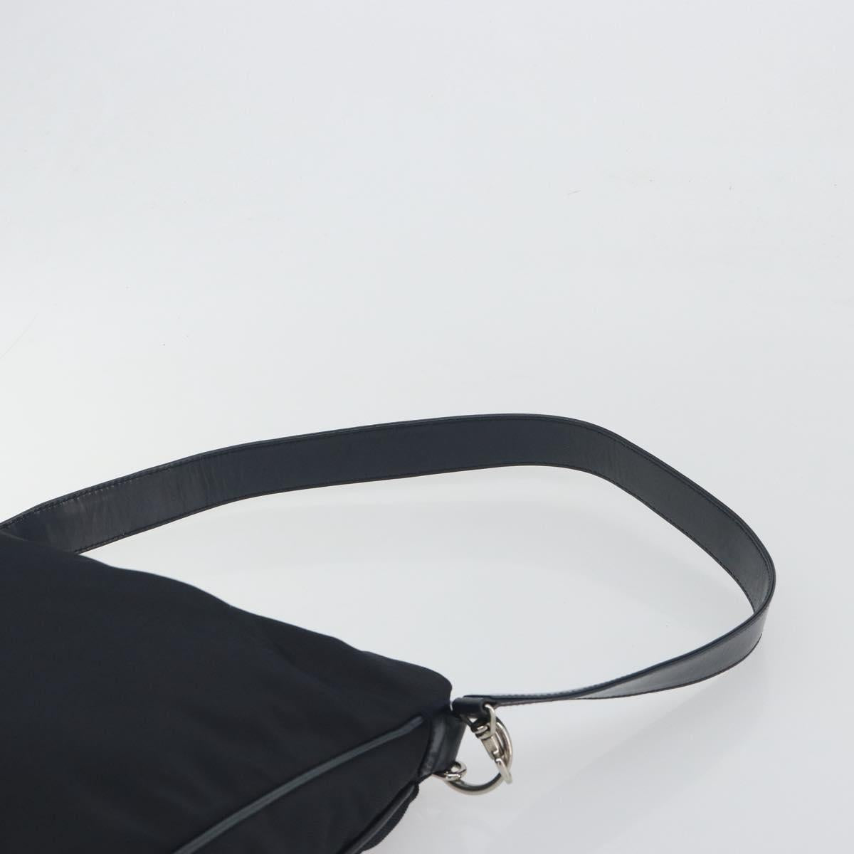 GUCCI Bamboo Hand Bag Canvas 2way Navy Silver 001 1577 Auth bs25743
