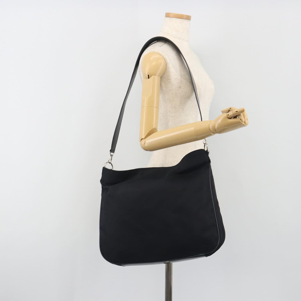 GUCCI Bamboo Hand Bag Canvas 2way Navy Silver 001 1577 Auth bs25743