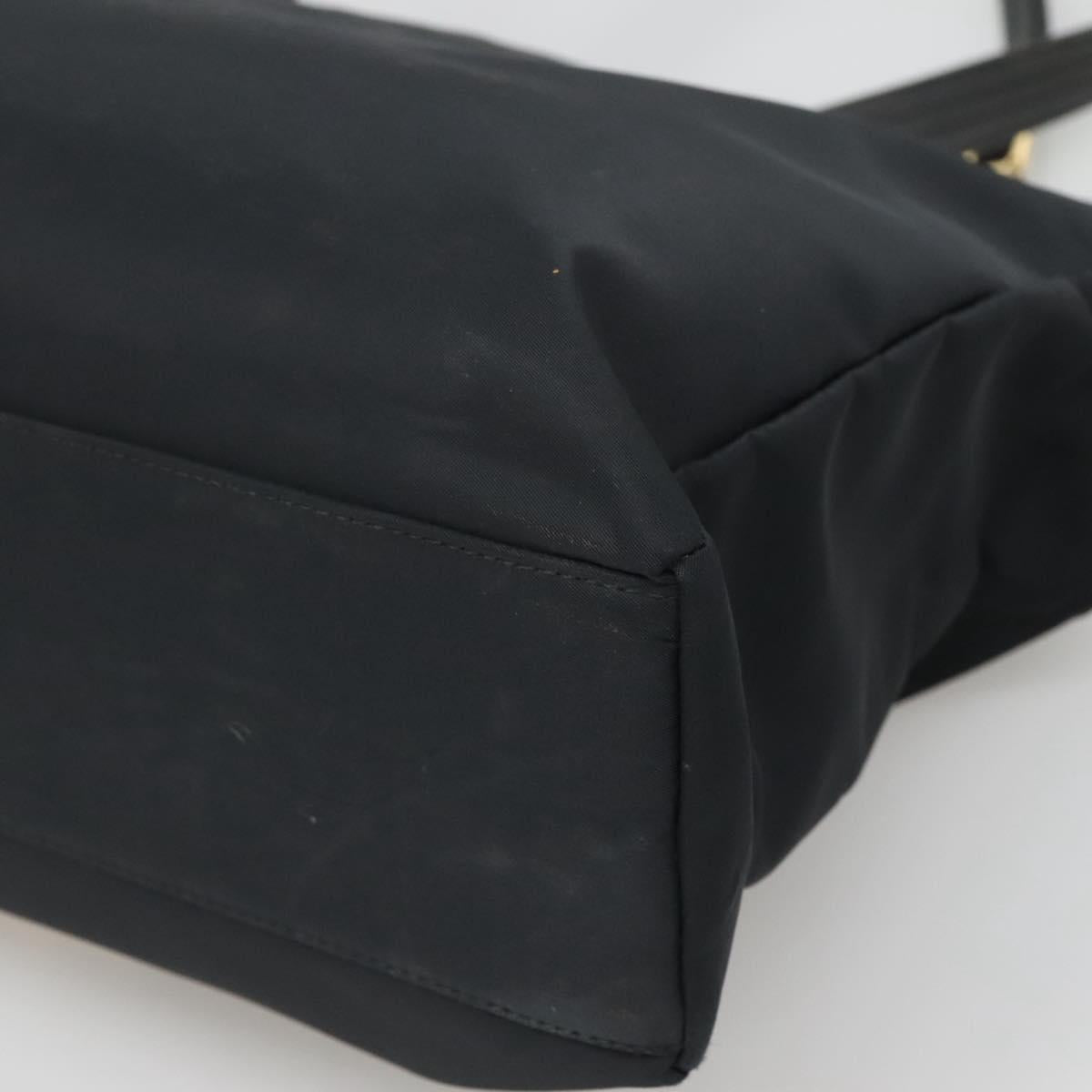 Gianni Versace Tote Bag Nylon Black Gold Auth bs25747