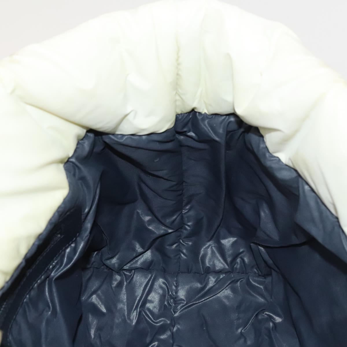 CHANEL Coco Cocoon Hand Bag Nylon White Silver CC Auth bs25763