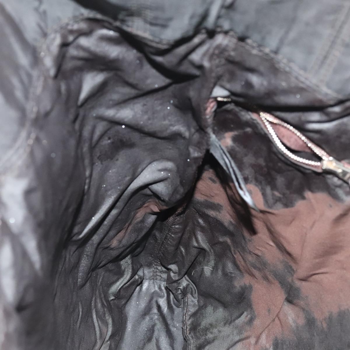 HERMES Acapulco Cabas MM Tote Bag Nylon Brown Auth bs25764