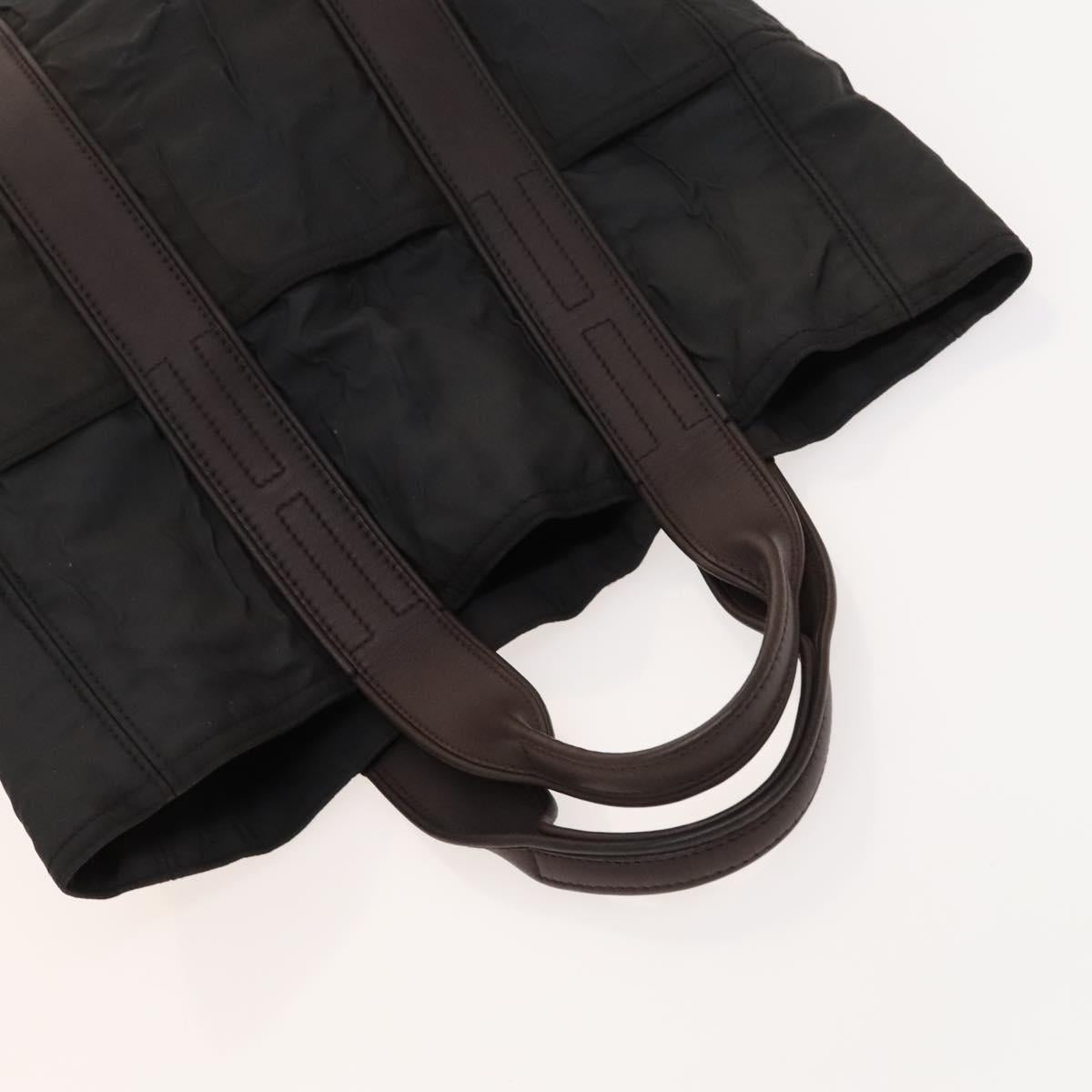 HERMES Acapulco Cabas MM Tote Bag Nylon Brown Auth bs25764