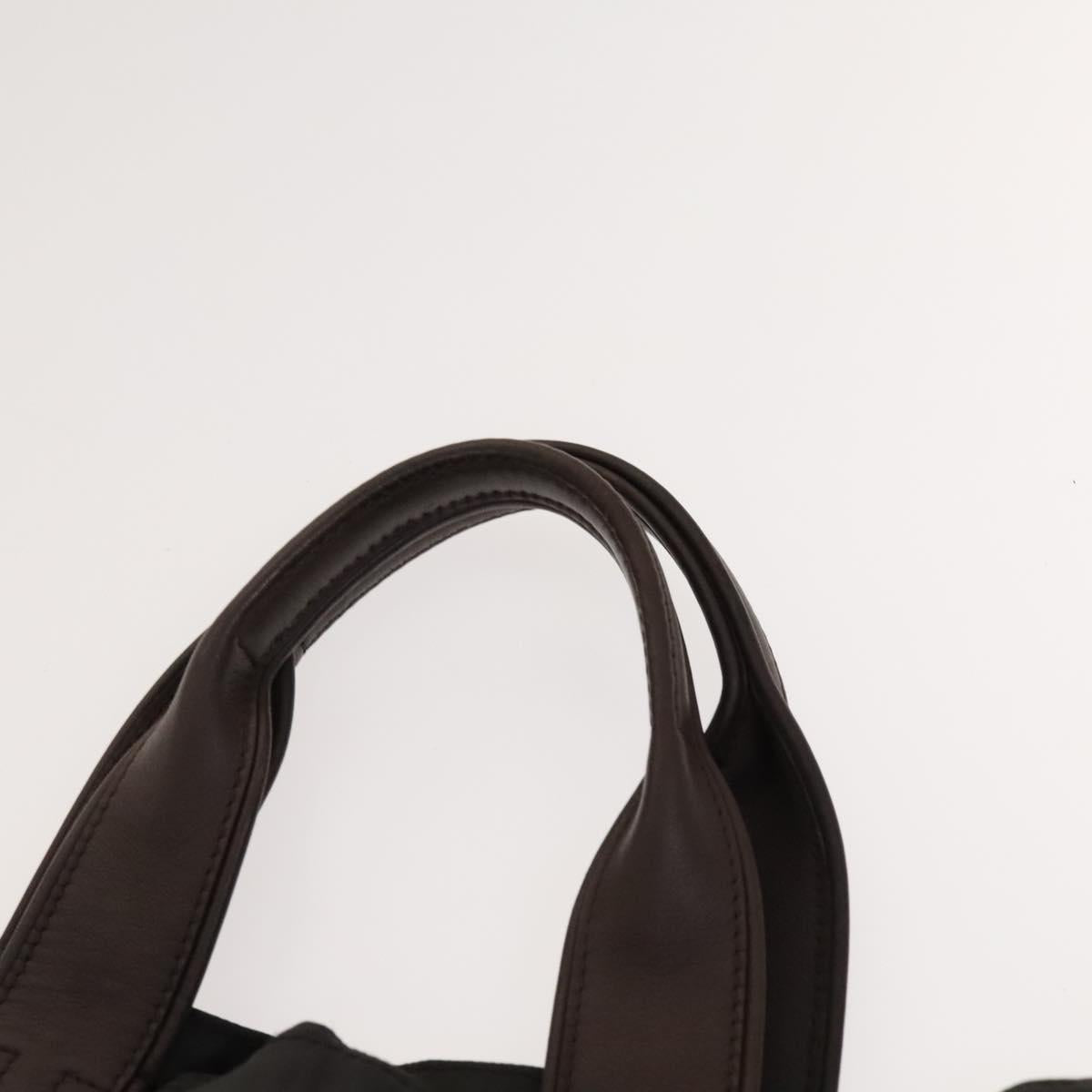 HERMES Acapulco Cabas MM Tote Bag Nylon Brown Auth bs25764