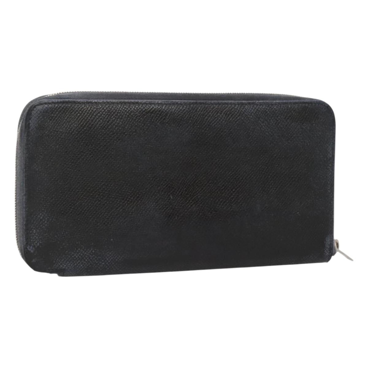 HERMES Long Wallet Leather Navy Auth bs25774