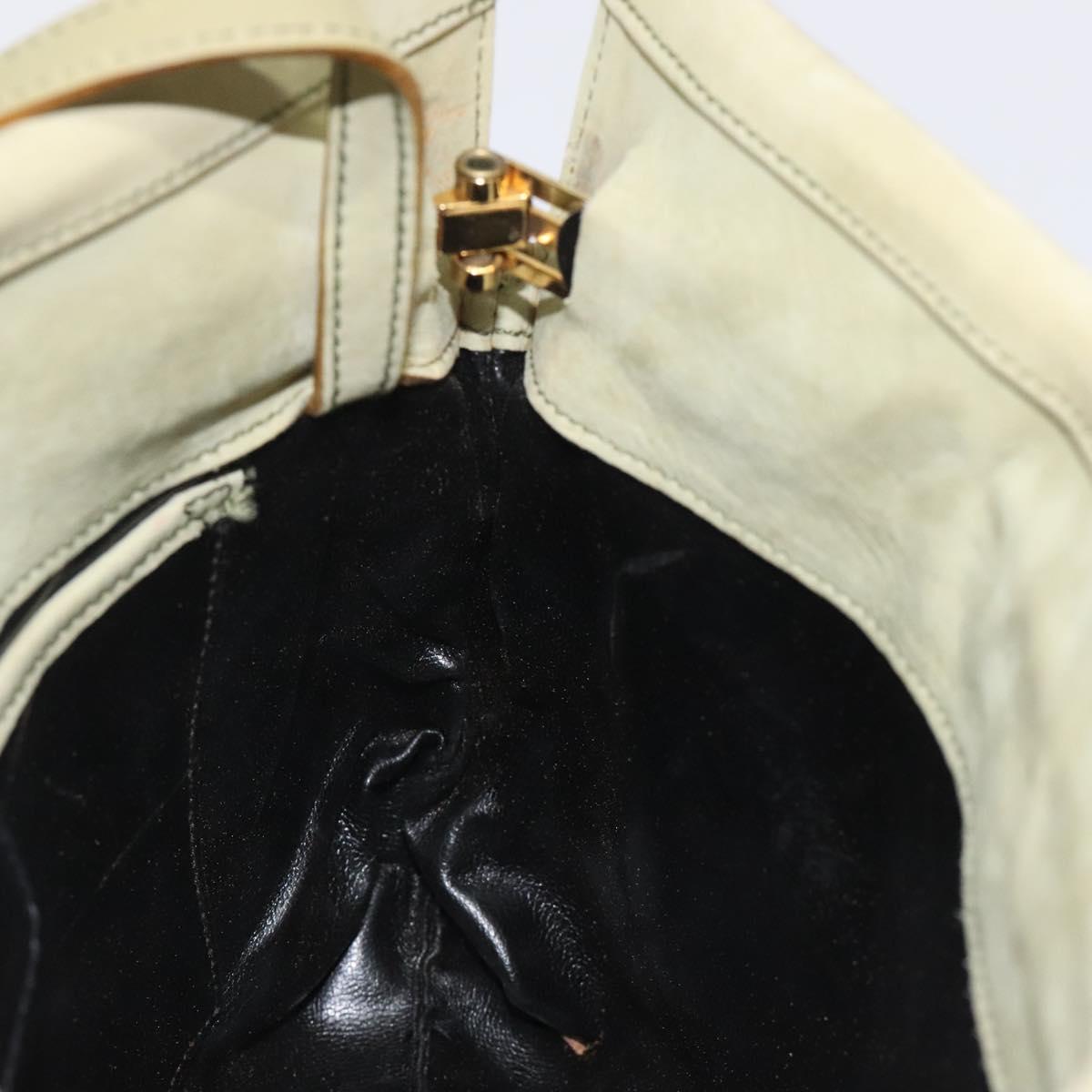 Salvatore Ferragamo Shoulder Bag Suede Green Gold Auth bs25782