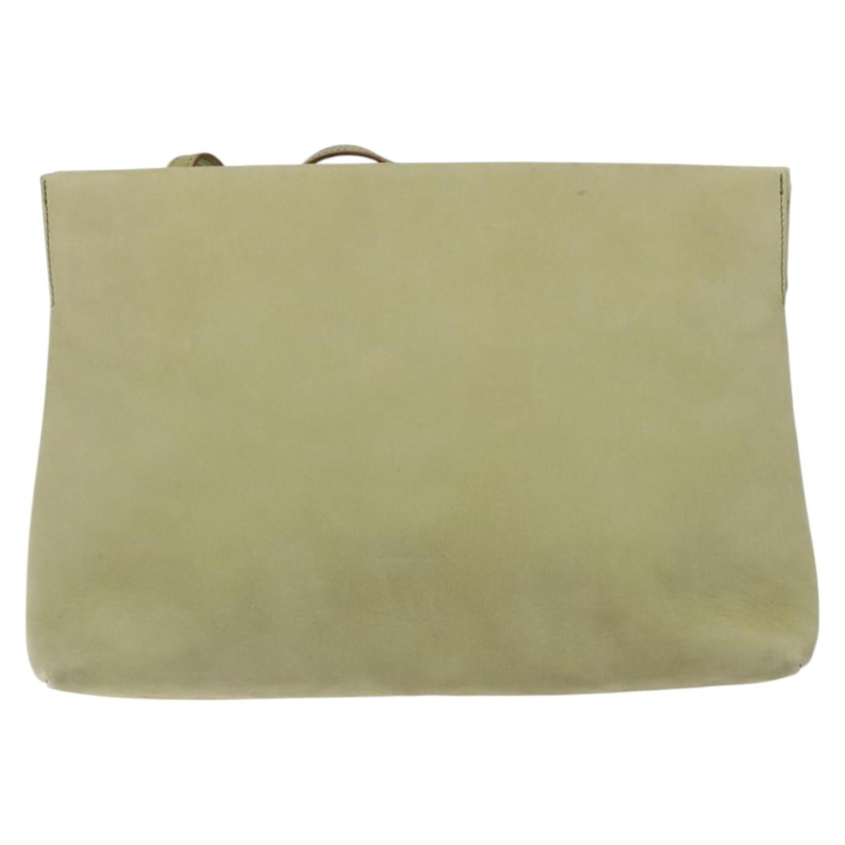 Salvatore Ferragamo Shoulder Bag Suede Green Gold Auth bs25782