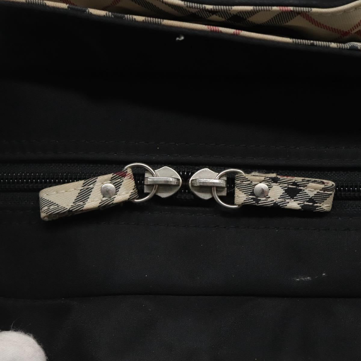 BURBERRY Hand Bag Nylon Black Silver Auth bs25789