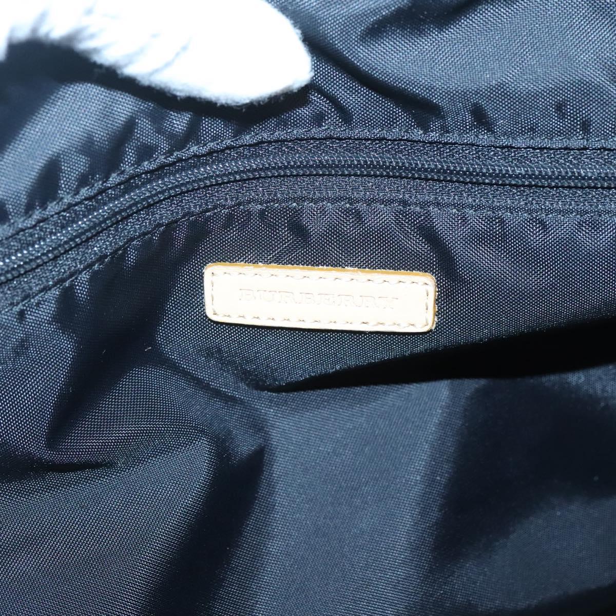 BURBERRY Hand Bag Nylon Black Silver Auth bs25789