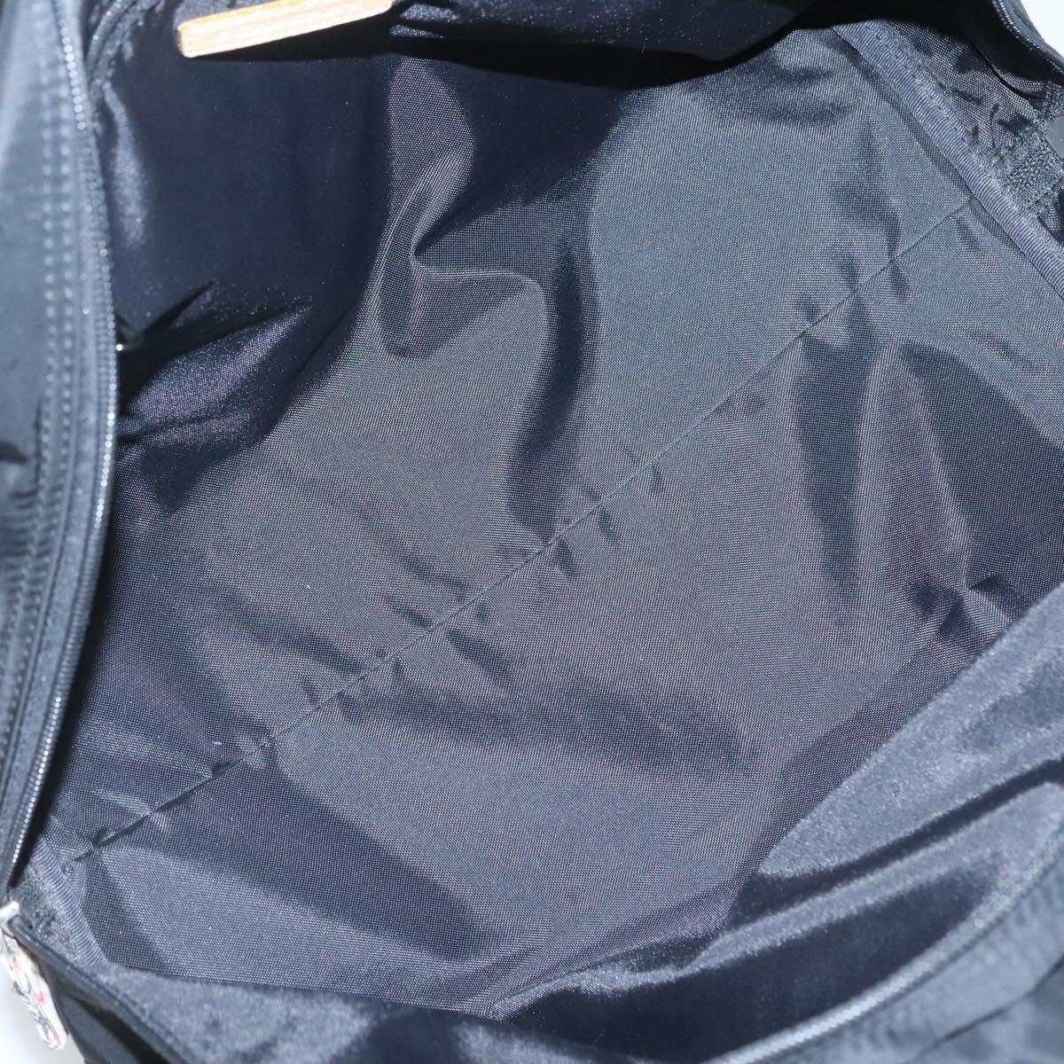 BURBERRY Hand Bag Nylon Black Silver Auth bs25789