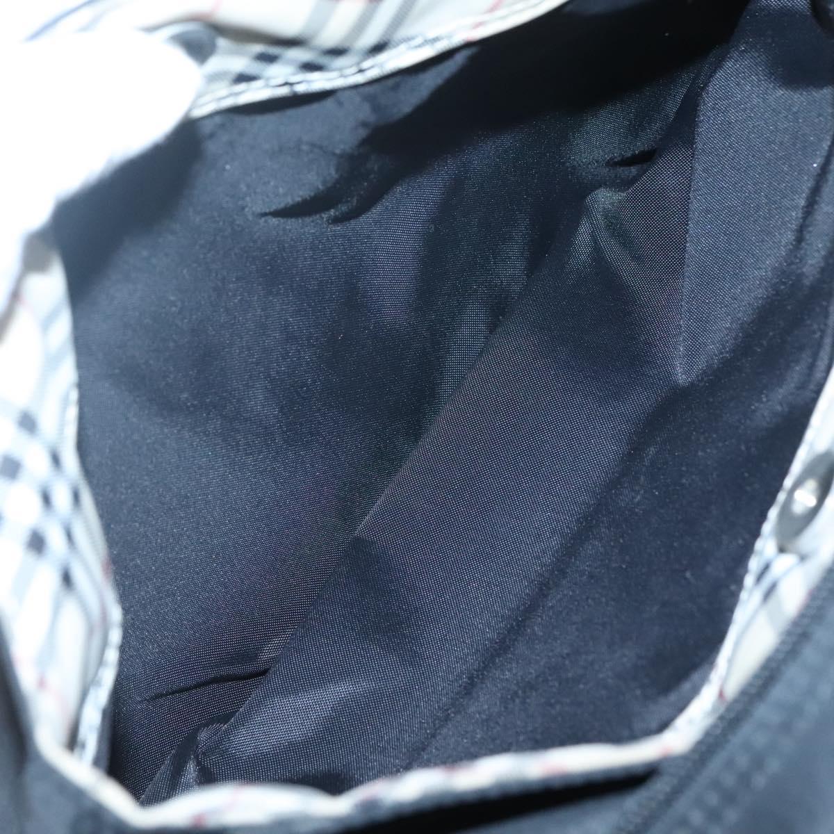 BURBERRY Hand Bag Nylon Black Silver Auth bs25789