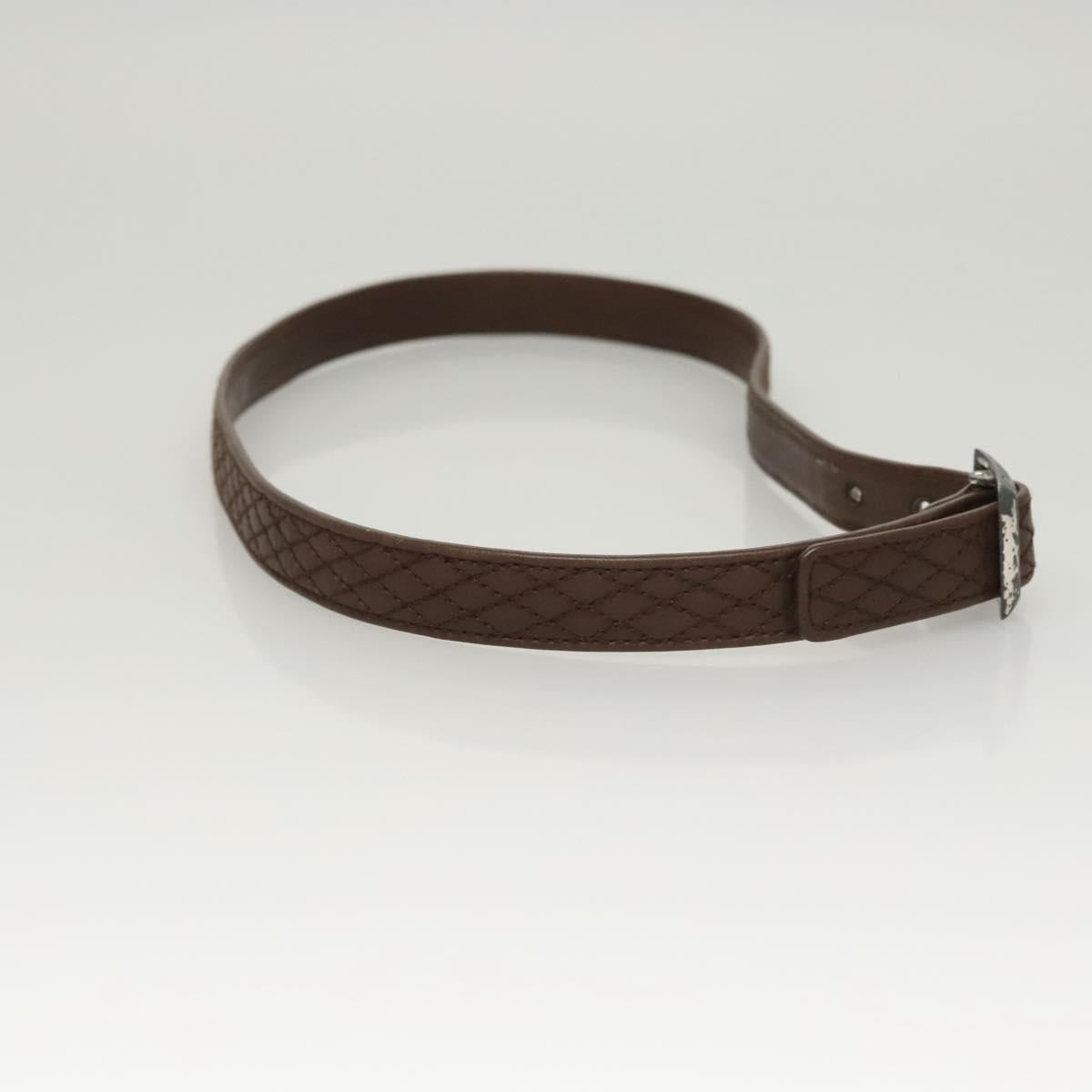 CHANEL Belt Leather 30.7"" Brown CC Auth bs25810