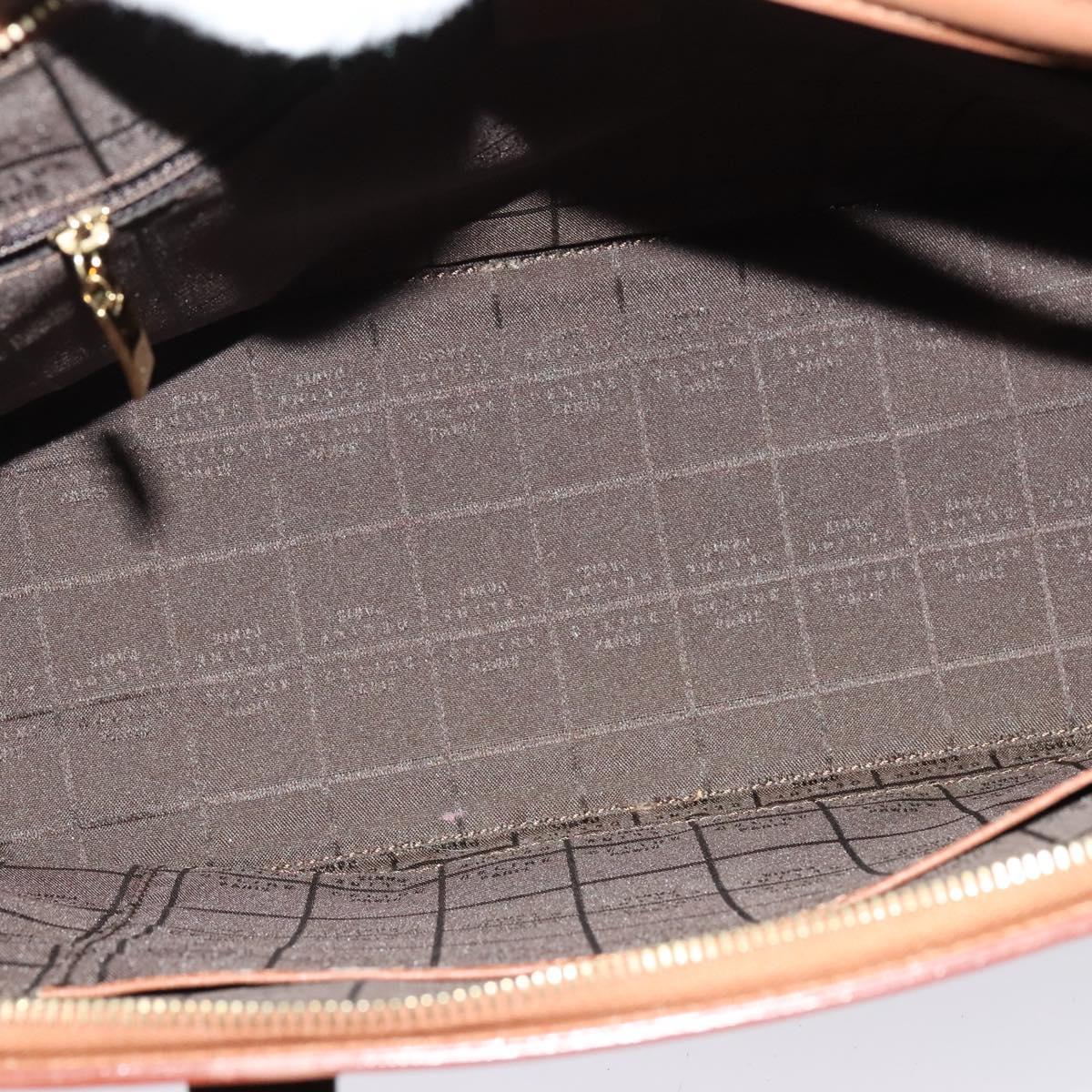 CELINE Hand Bag Leather Brown Gold Auth bs25822