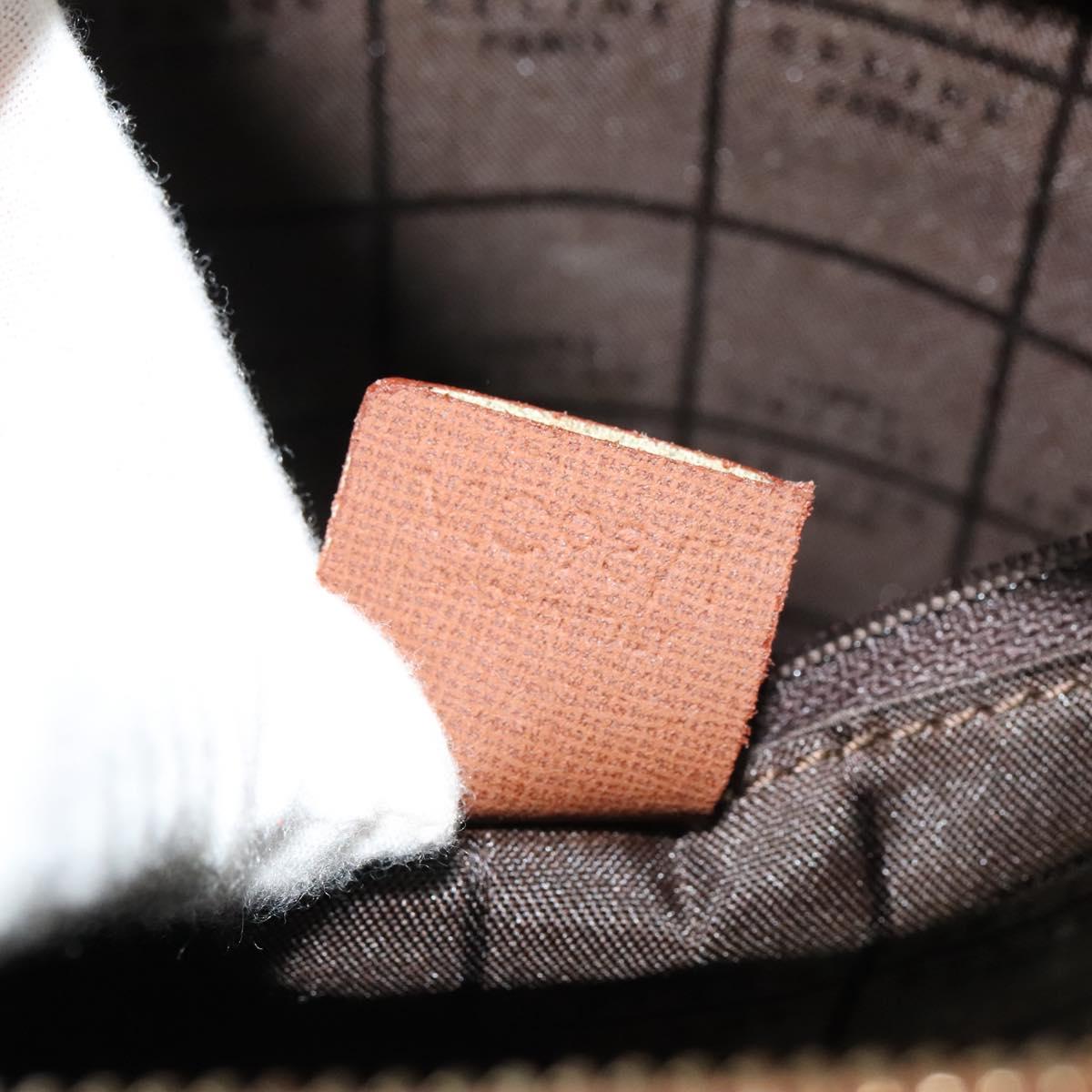 CELINE Hand Bag Leather Brown Gold Auth bs25822