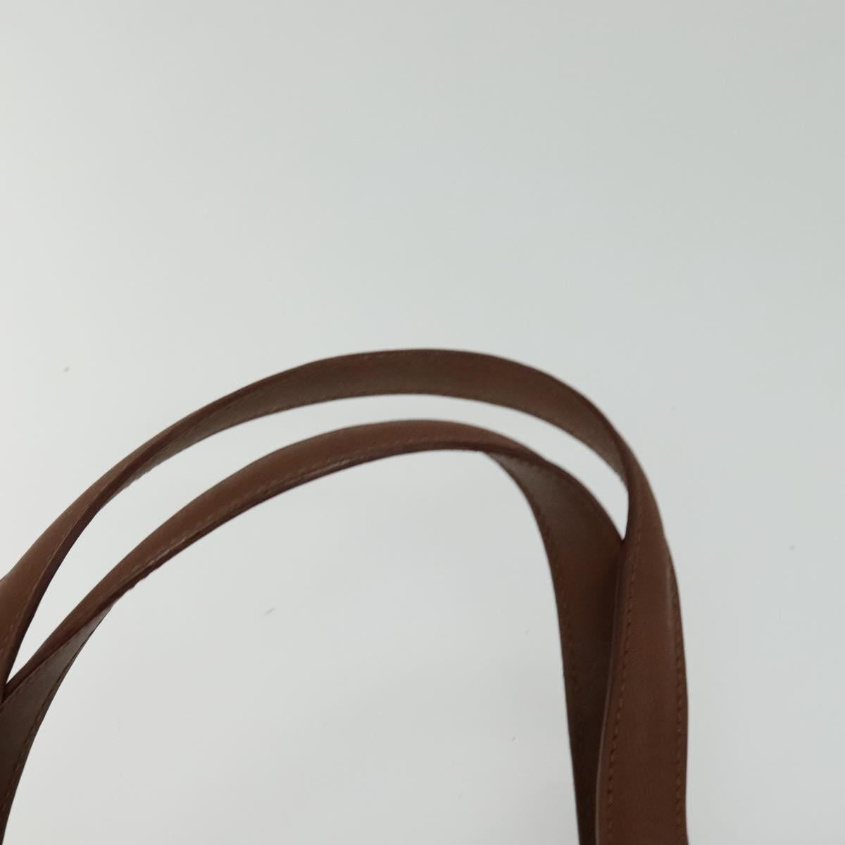 CELINE Hand Bag Leather Brown Gold Auth bs25822