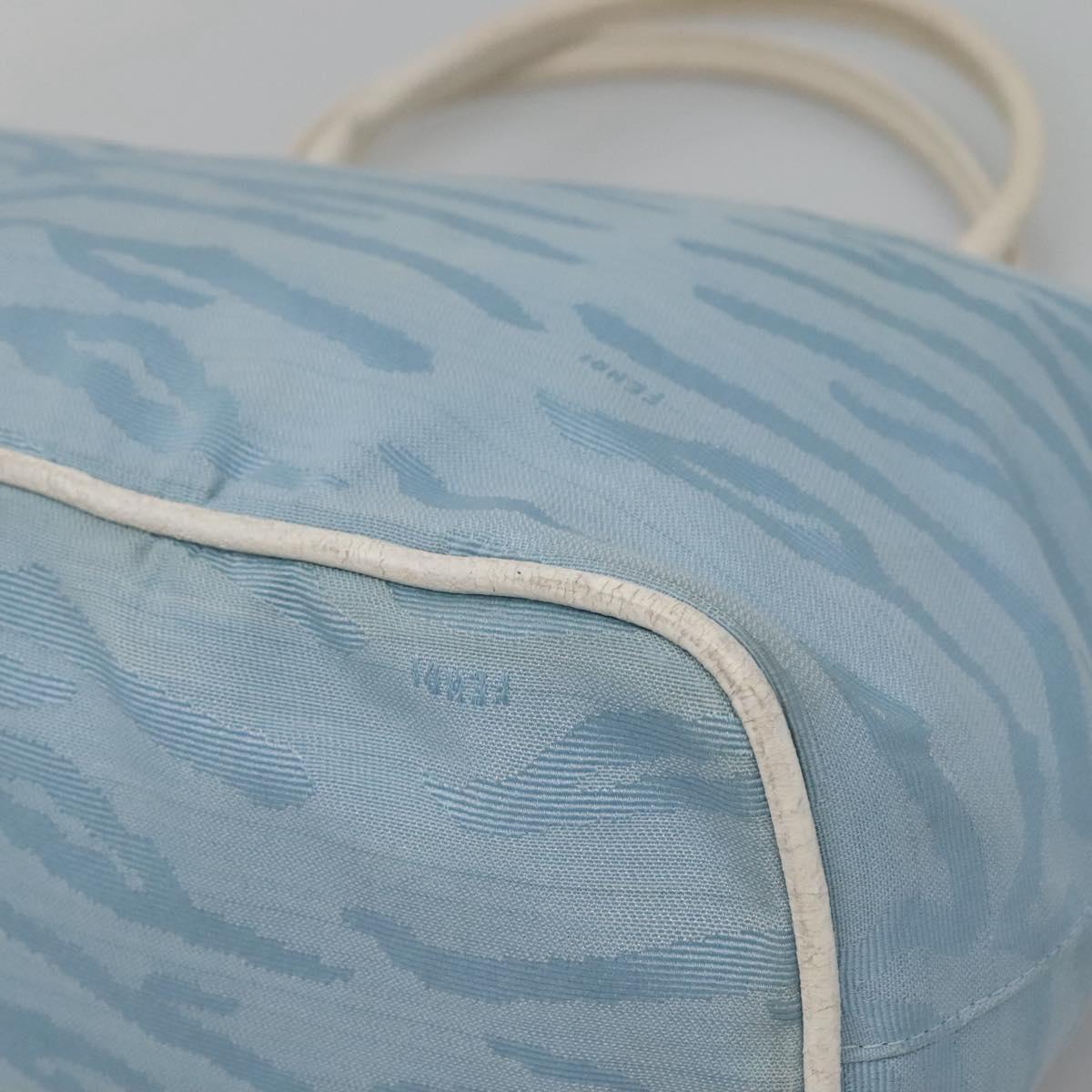 FENDI Tote Bag Canvas Light Blue Auth bs25841