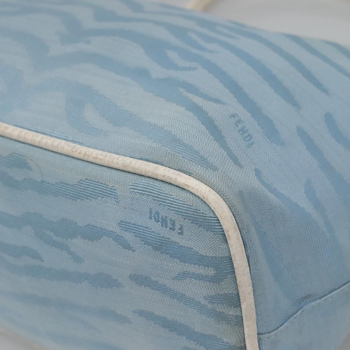 FENDI Tote Bag Canvas Light Blue Auth bs25841