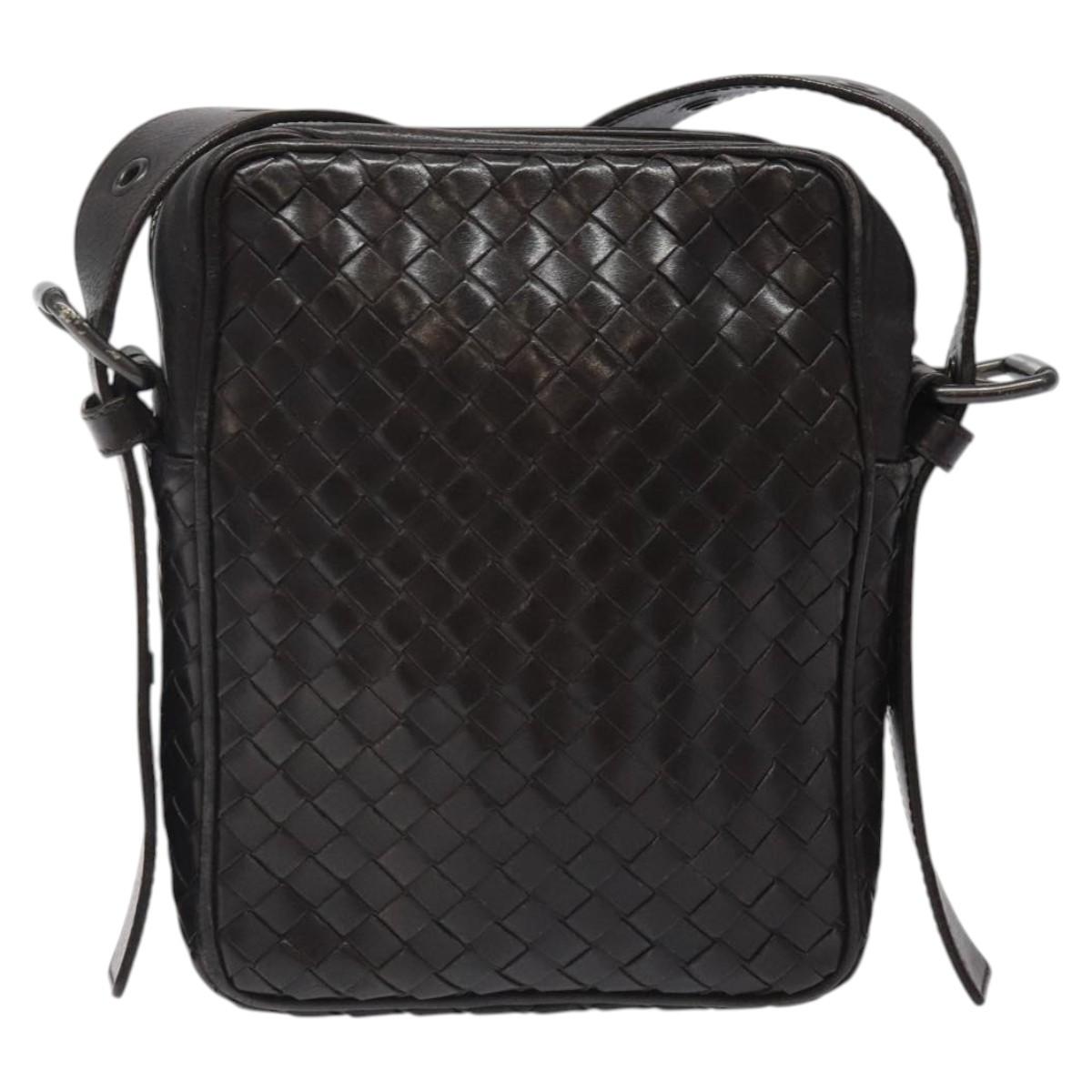 BOTTEGA VENETA INTRECCIATO Shoulder Bag Leather Brown 163313 Auth bs25850
