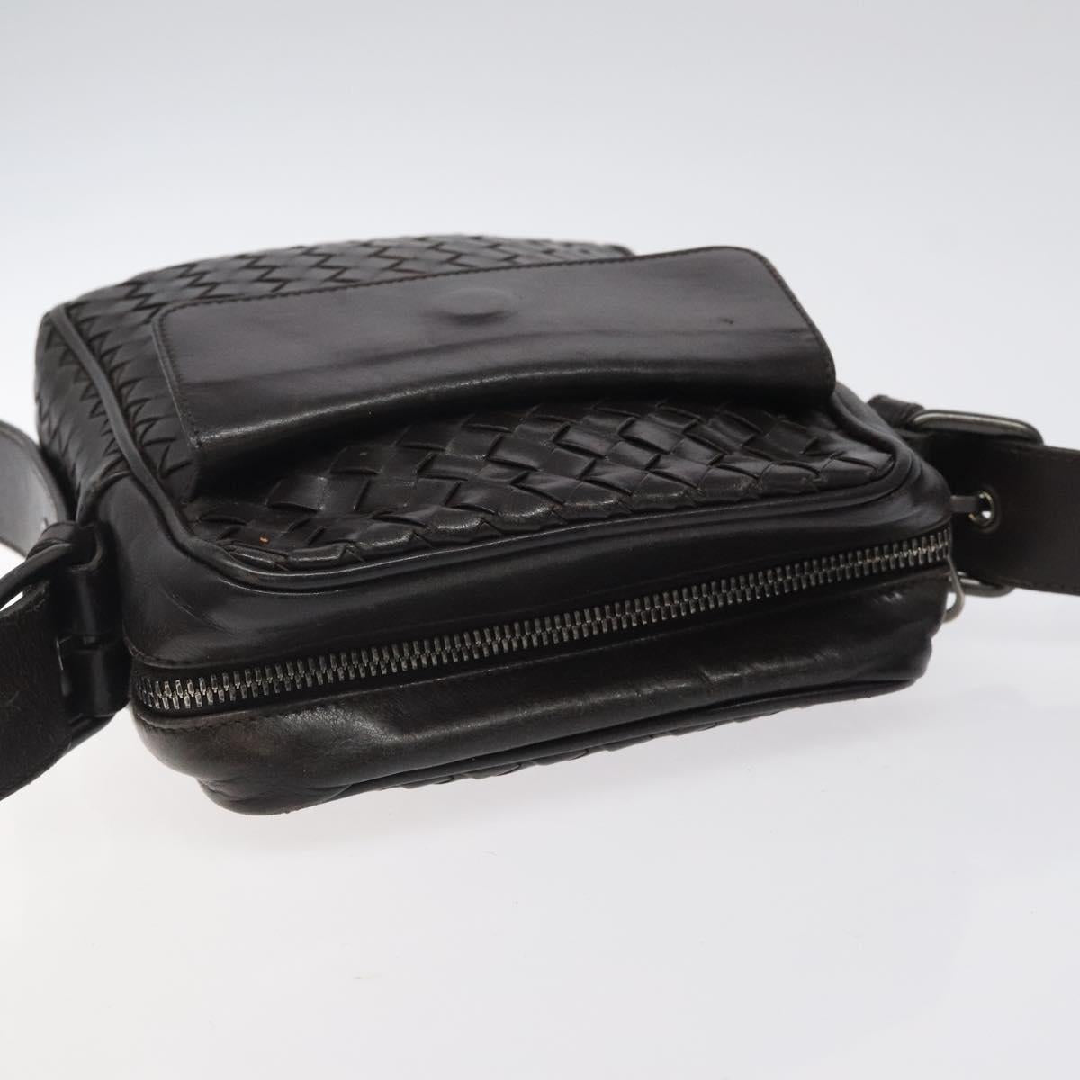 BOTTEGA VENETA INTRECCIATO Shoulder Bag Leather Brown 163313 Auth bs25850