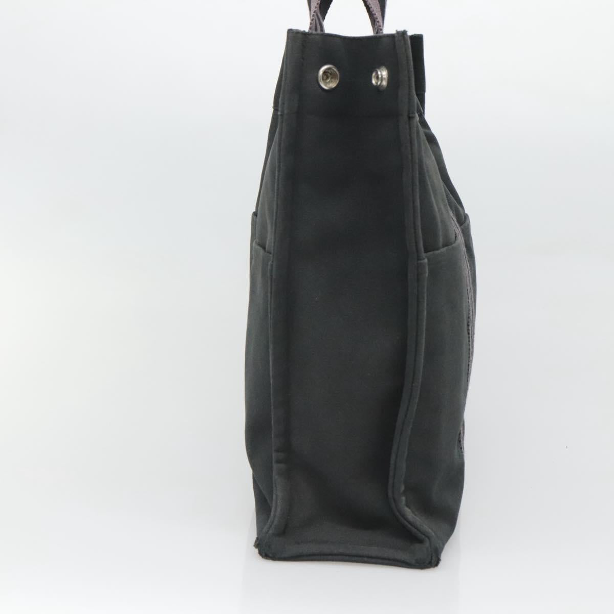 HERMES Fourre Tout MM Hand Bag Canvas Black Auth bs25852