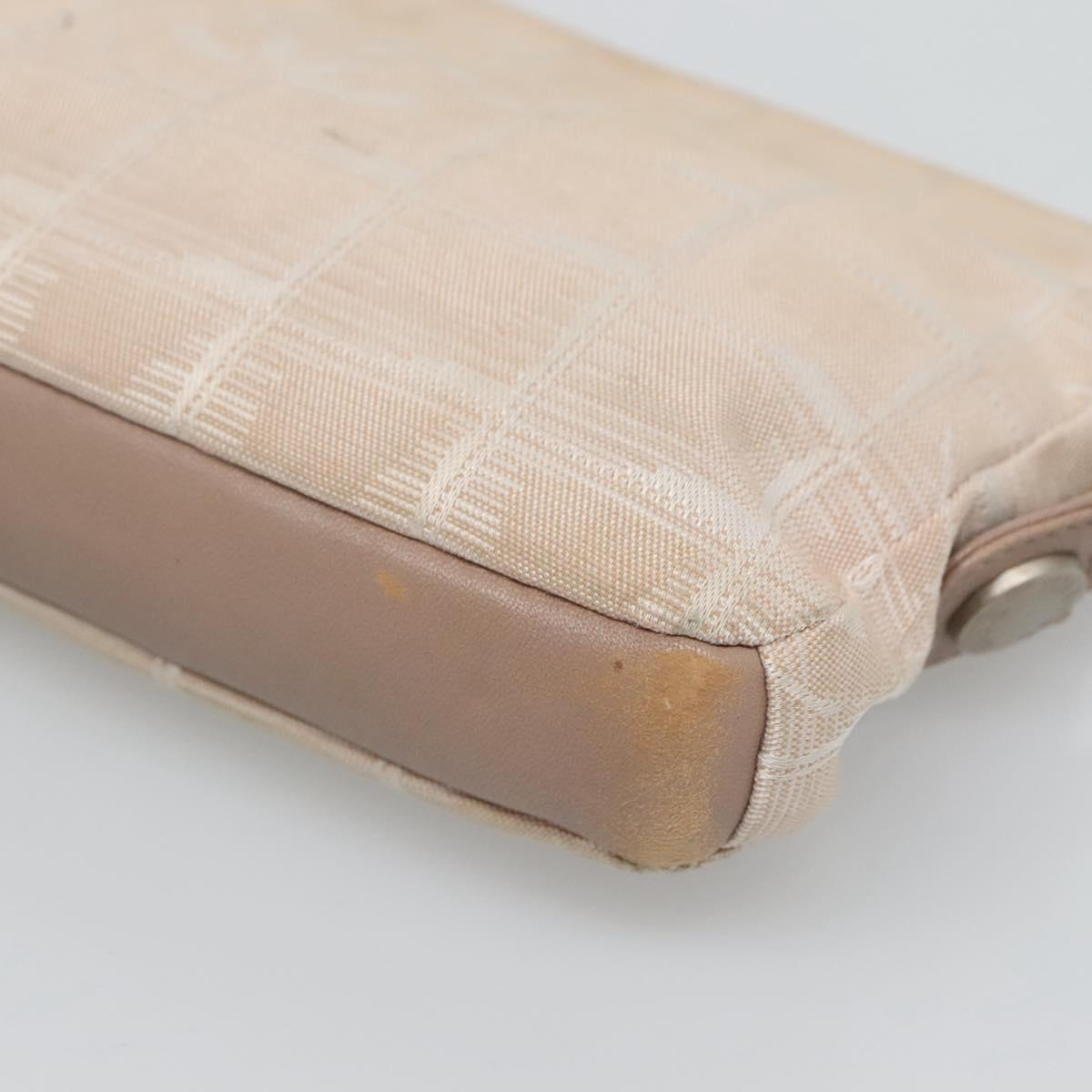 CHANEL New Travel line Pouch Nylon Pink CC Auth bs25855