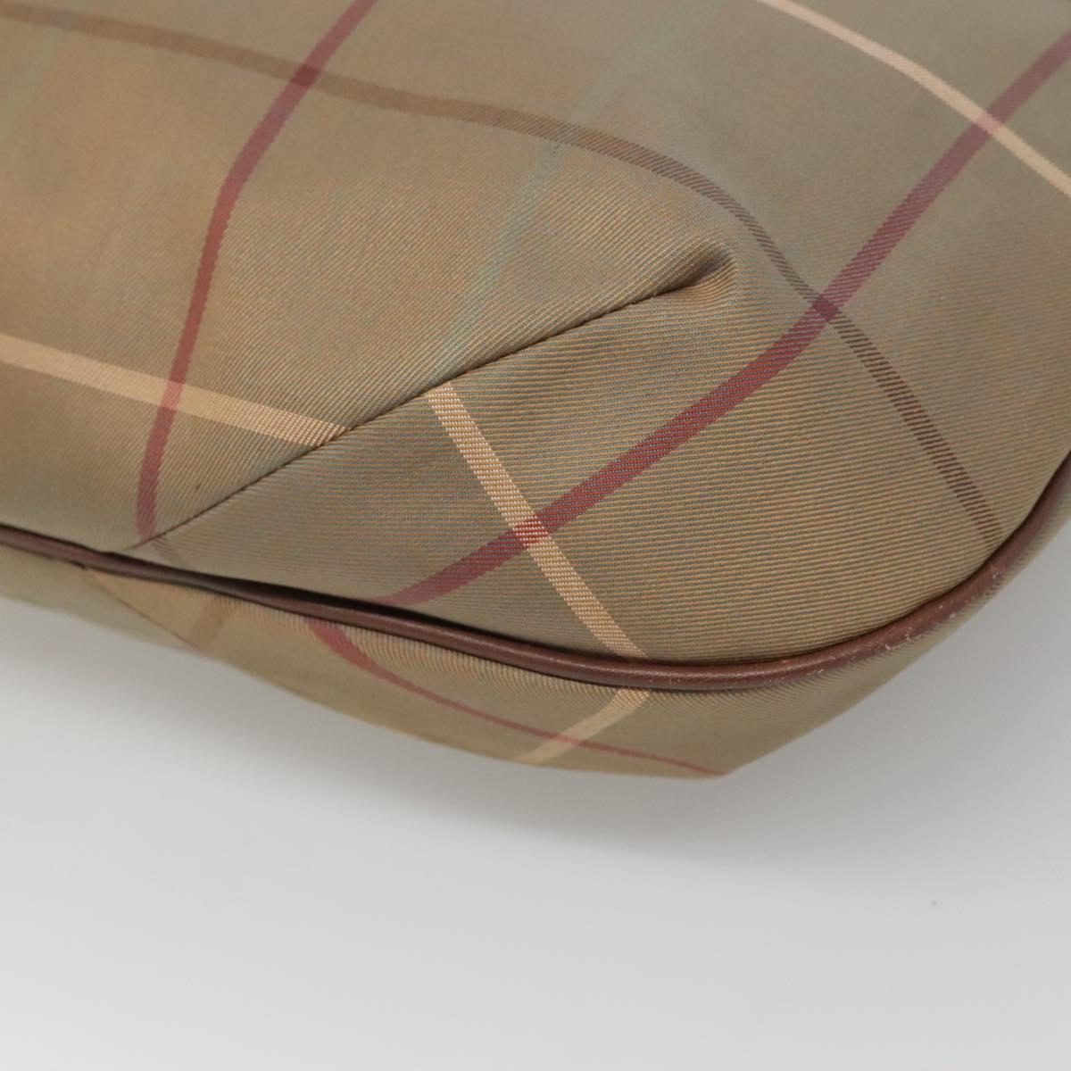 Burberrys Nova Check Shoulder Bag Canvas Beige Gold Auth bs25866