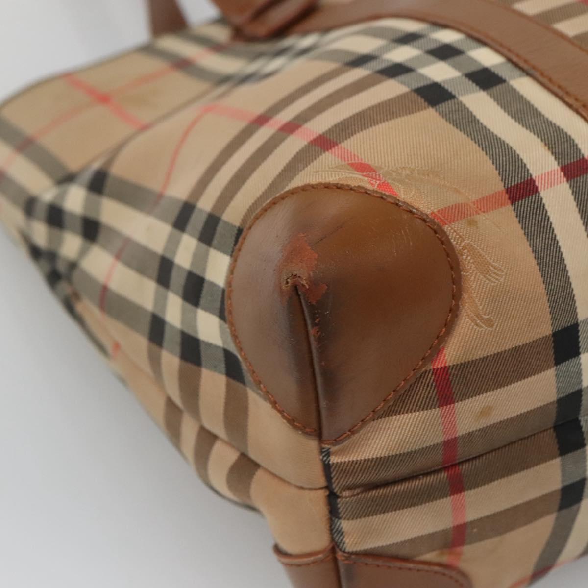 Burberrys Nova Check Shoulder Bag Canvas Beige Auth bs25867