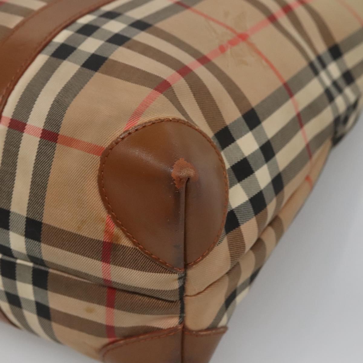 Burberrys Nova Check Shoulder Bag Canvas Beige Auth bs25867