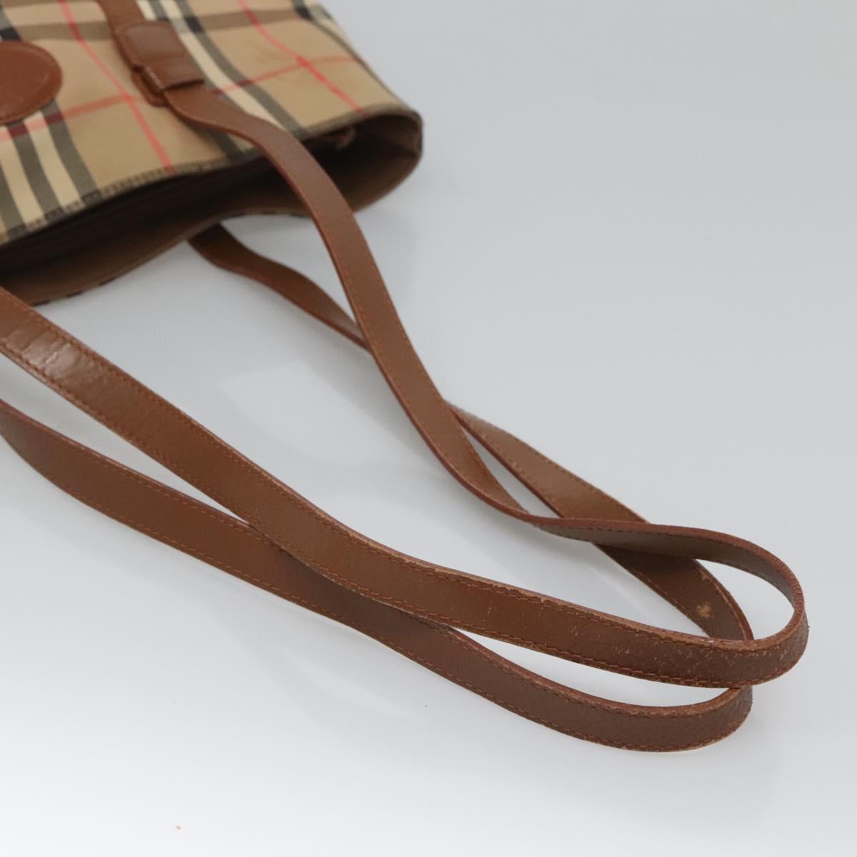 Burberrys Nova Check Shoulder Bag Canvas Beige Auth bs25867