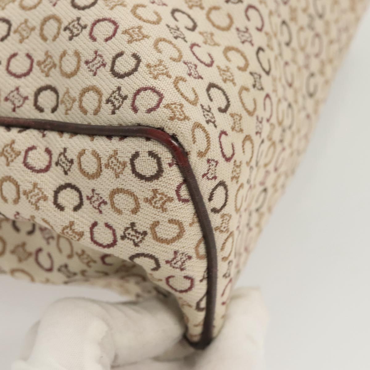 CELINE C Macadam Canvas Hand Bag Beige Gold Auth bs25881