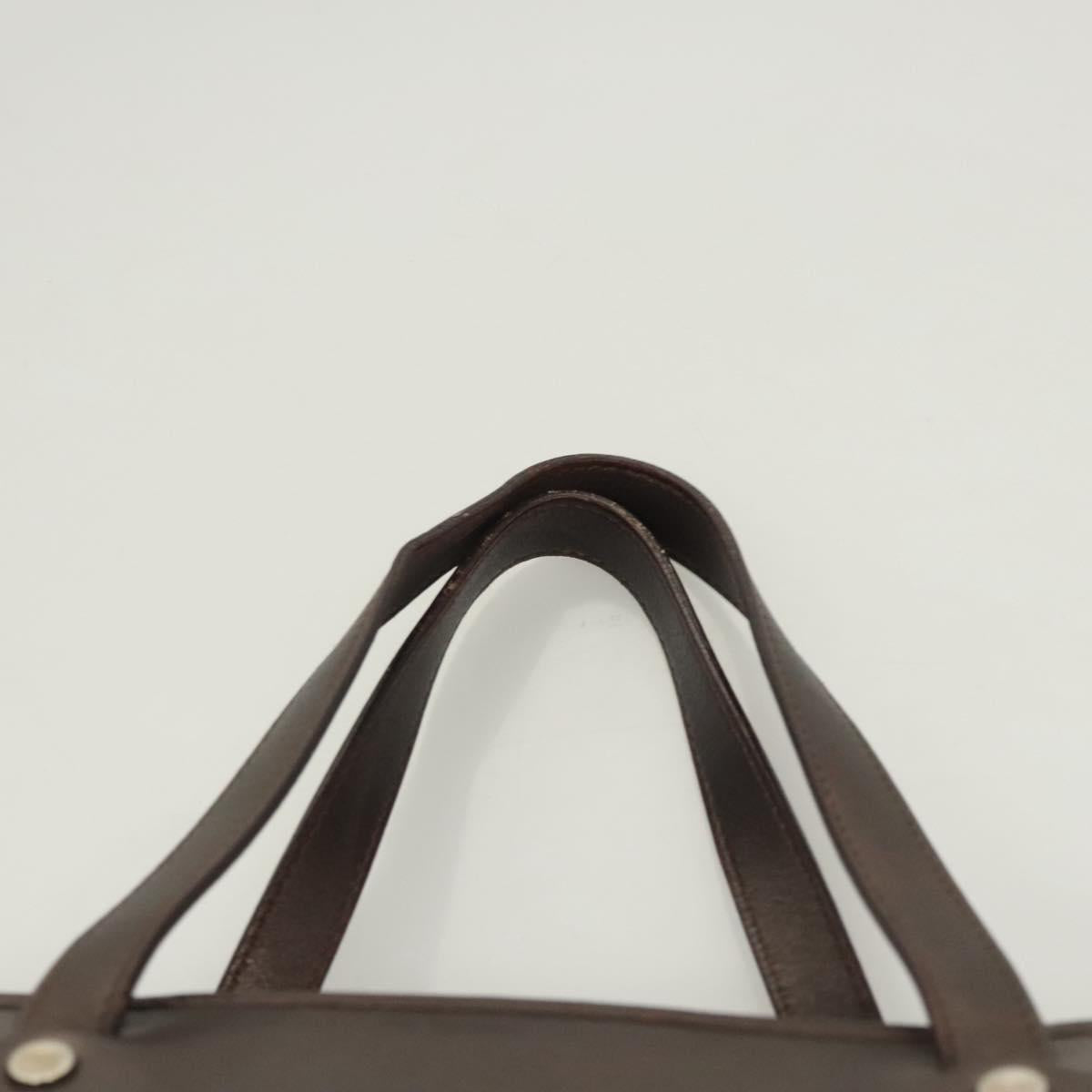 CELINE C Macadam Canvas Hand Bag Beige Gold Auth bs25881