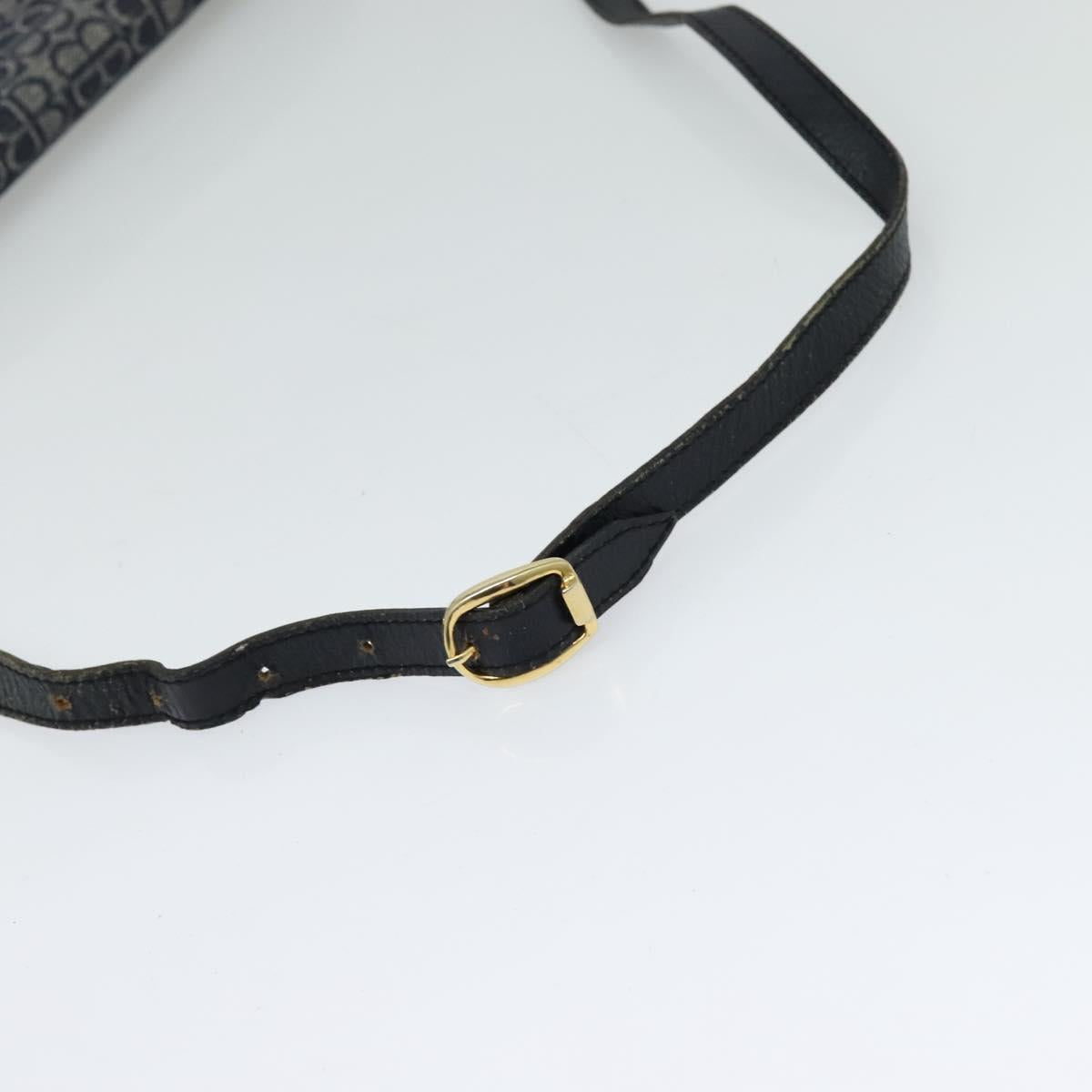 BALENCIAGA BB Shoulder Bag Canvas Navy Gold Auth bs25889