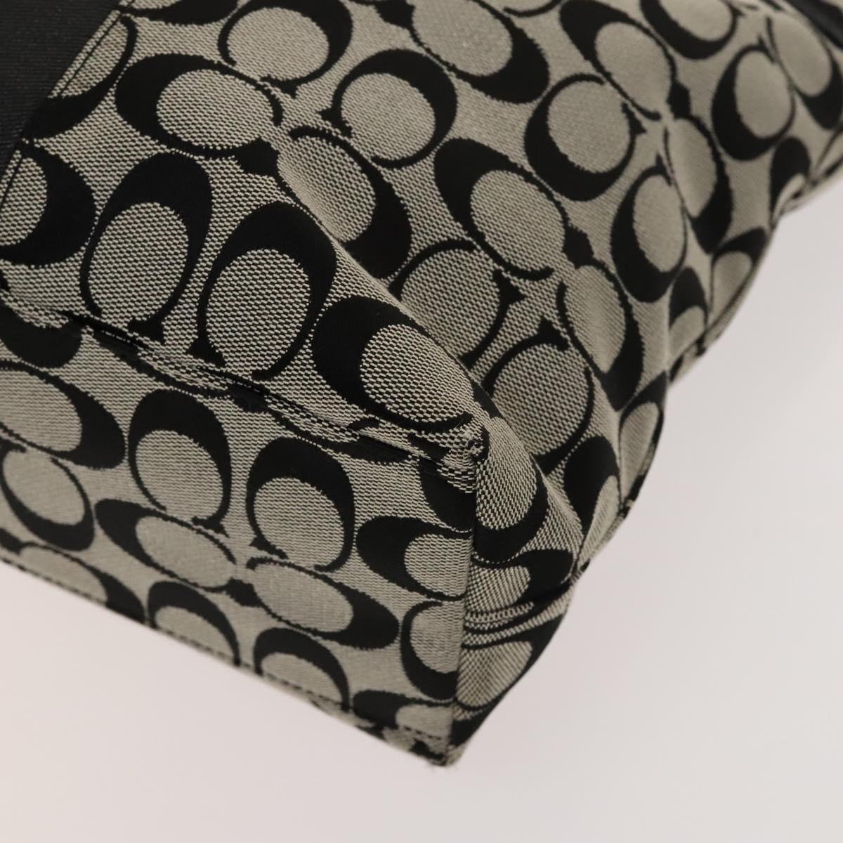 Coach Signature Bag Nylon Canvas 2Set Black Gray Auth bs25898