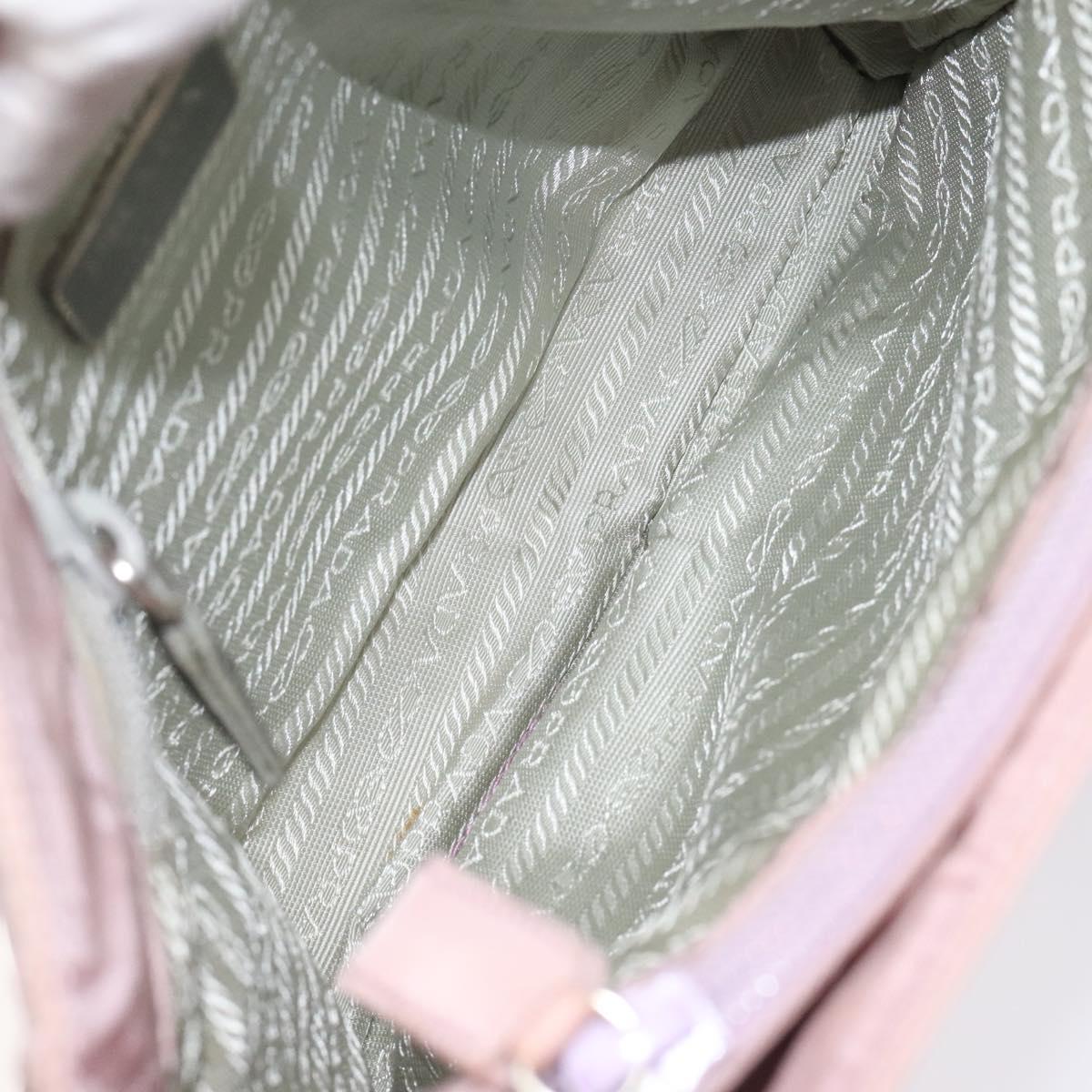 PRADA Shoulder Bag Nylon Pink Silver Auth bs25907