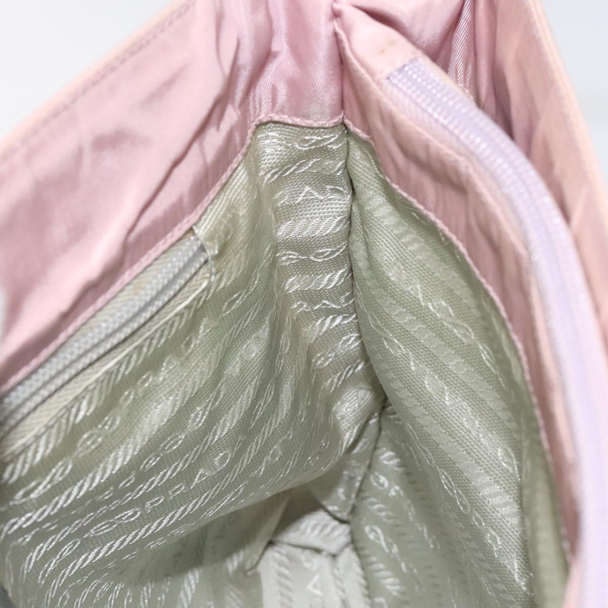 PRADA Shoulder Bag Nylon Pink Silver Auth bs25907