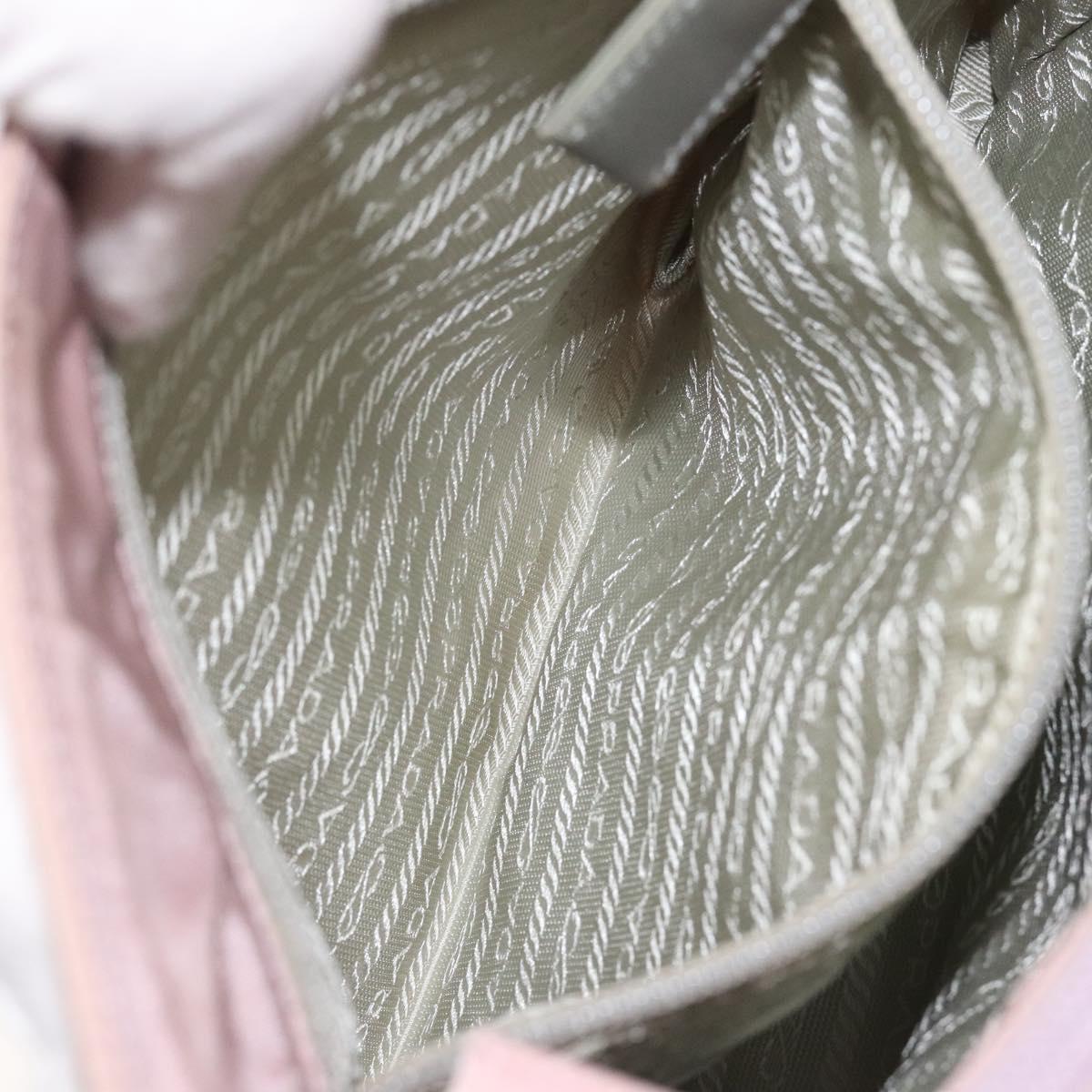 PRADA Shoulder Bag Nylon Pink Silver Auth bs25907