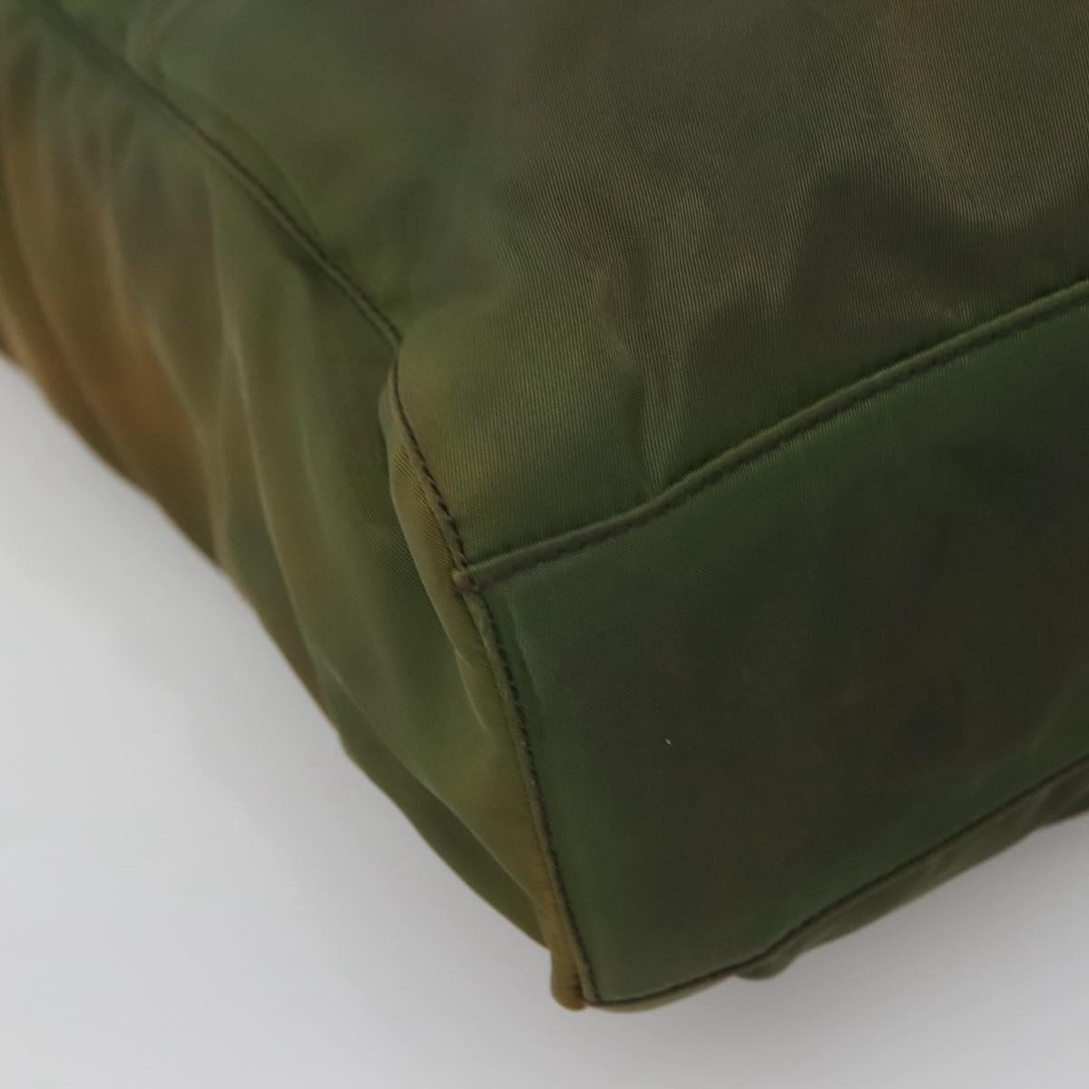 PRADA Hand Bag Nylon Plastic Khaki Silver Clear Auth bs25908