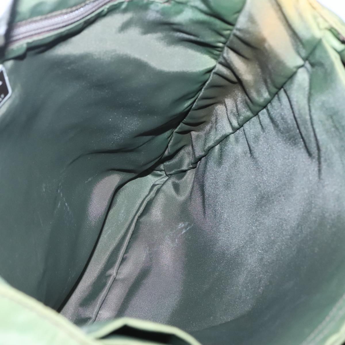 PRADA Hand Bag Nylon Plastic Khaki Silver Clear Auth bs25908